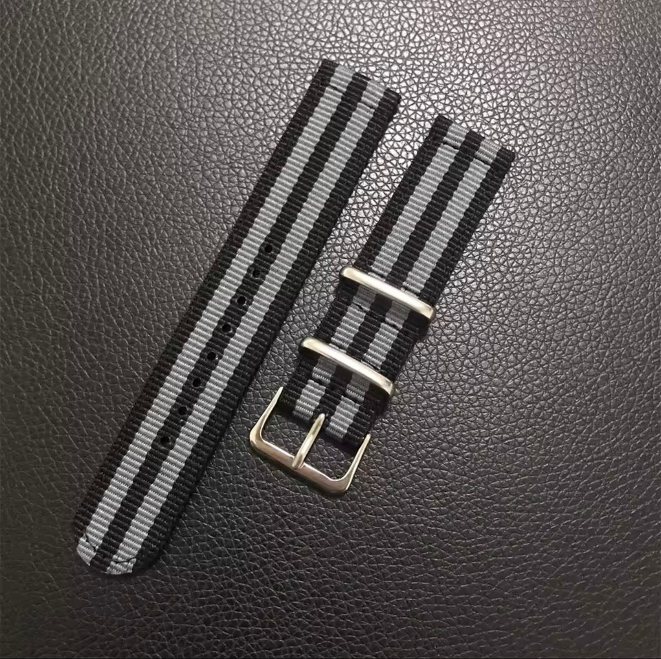 Premium NATO Strap 20mm 22mm Black Grey – Nylon Military Style Watch Band | Stainless Steel Buckle