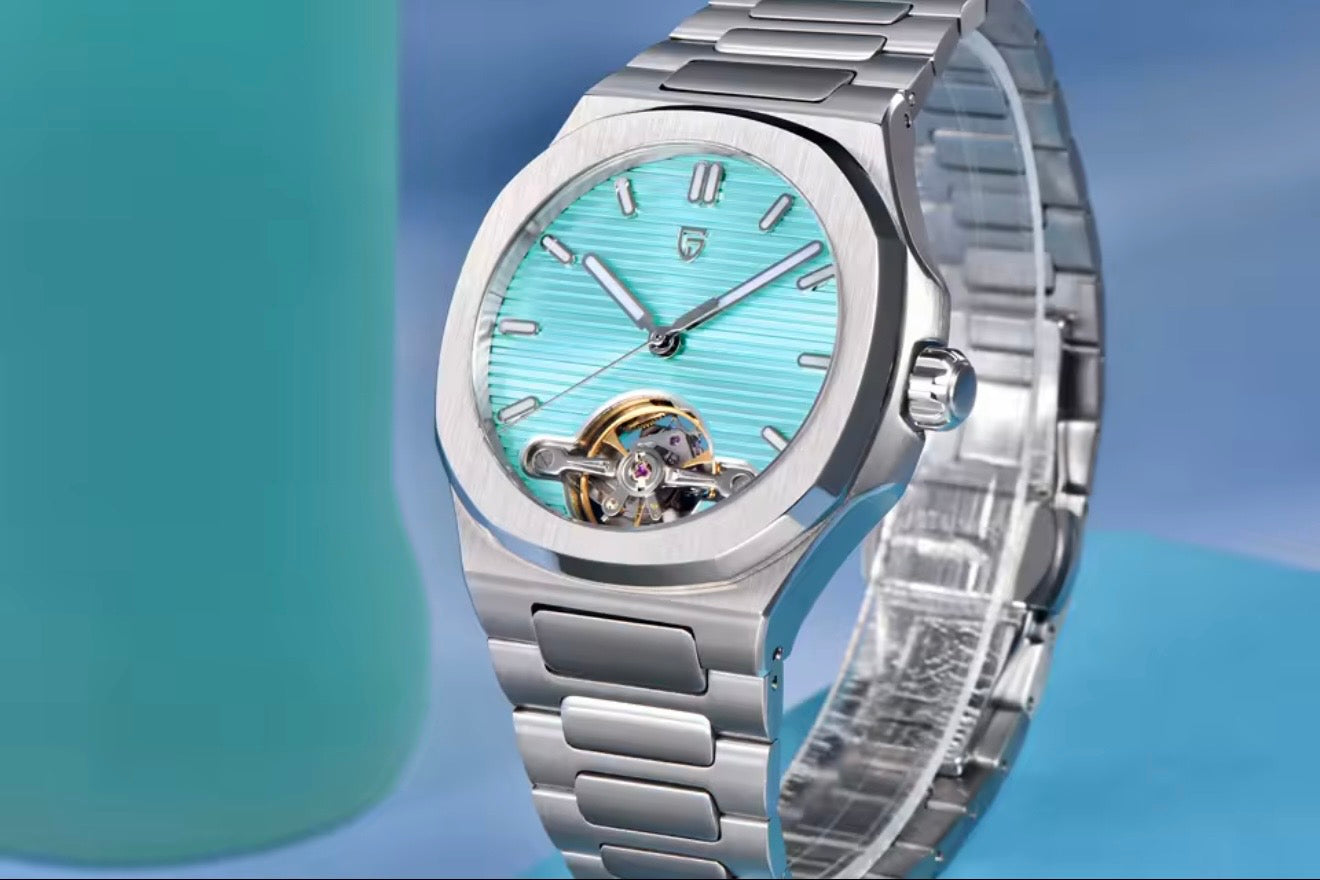 Pagani Design PDys025 Nautilus Flywheel Ice Blue 42mm Automatic Watch – Sapphire Crystal | E3251 Movement | 5ATM