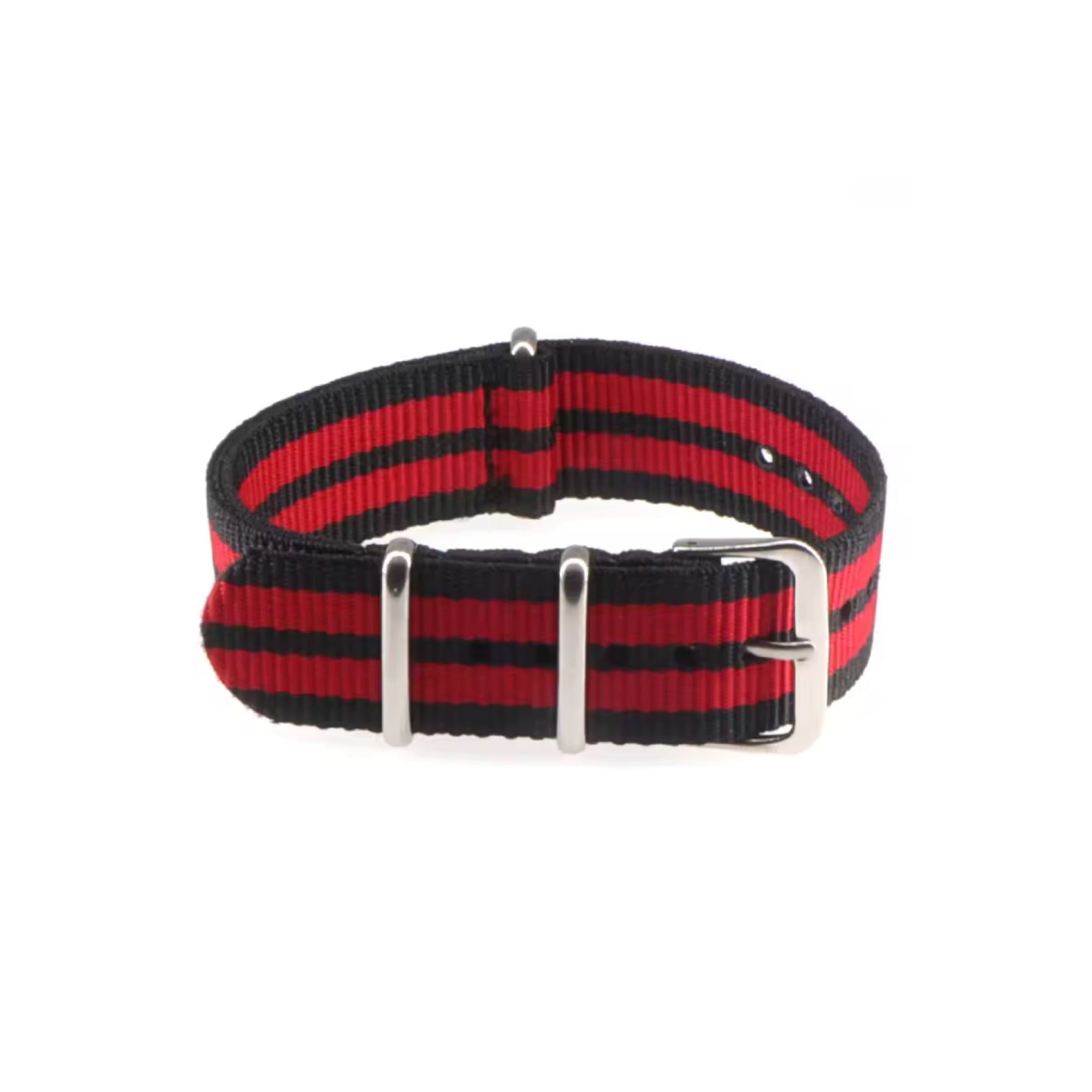 Premium NATO Strap 20mm / 22mm Red & Black Striped Nylon Watch Band in Pakistan – Durable Military Style Replacement Strap for Men’s Watches
