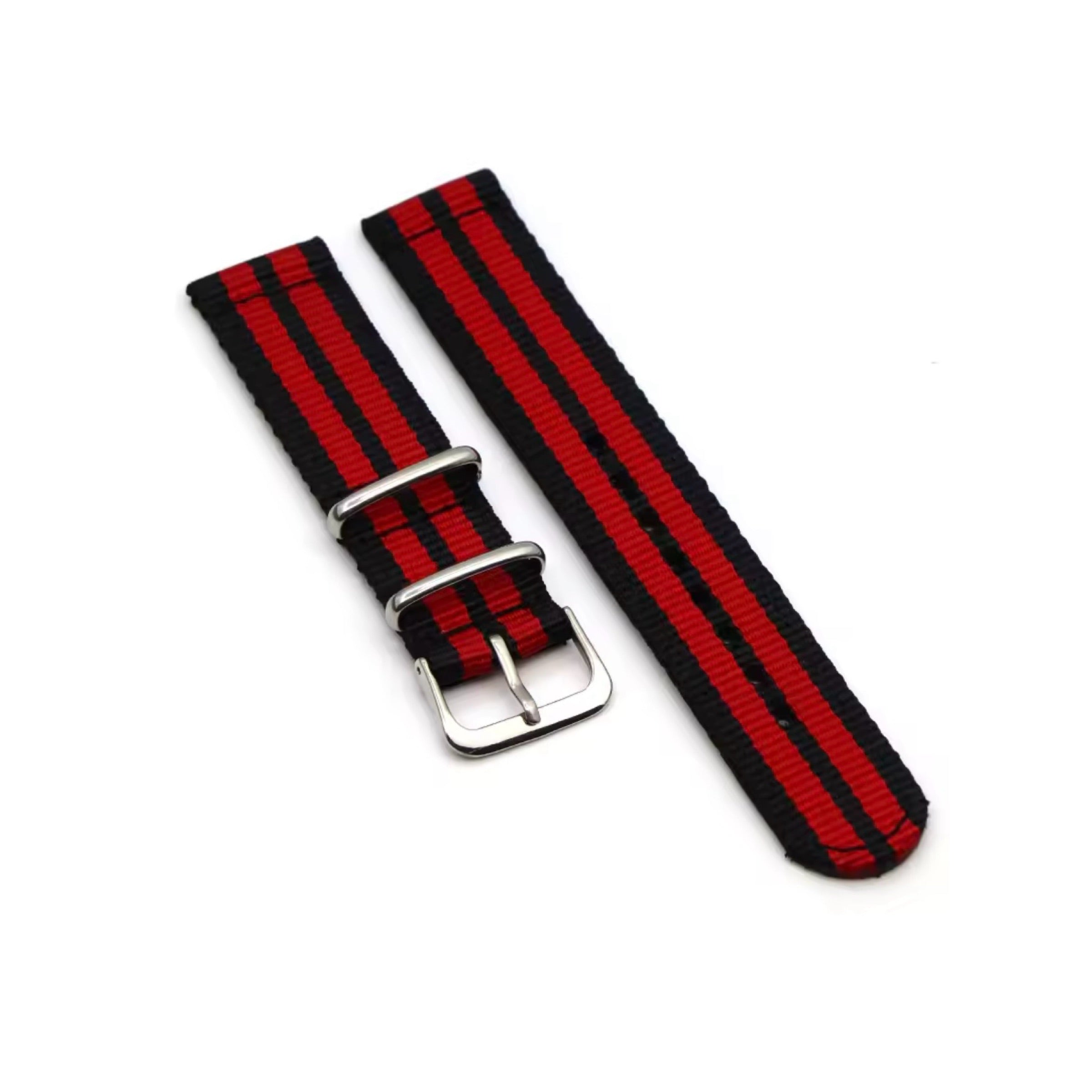 NATO Strap Red Black – 20mm / 22mm with Quick Release Pins – Durable Nylon Watch Band