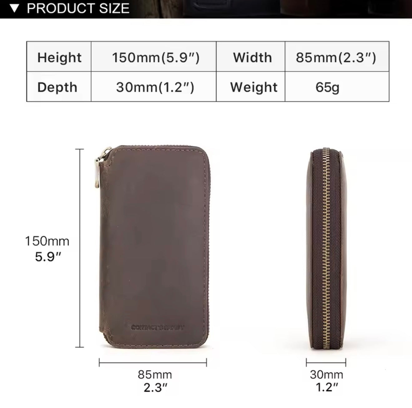 Premium Genuine Cow Leather Double Watch Travel Case | 2-Slot Zipper Watch Storage Pouch | Portable Watch Organizer Brown