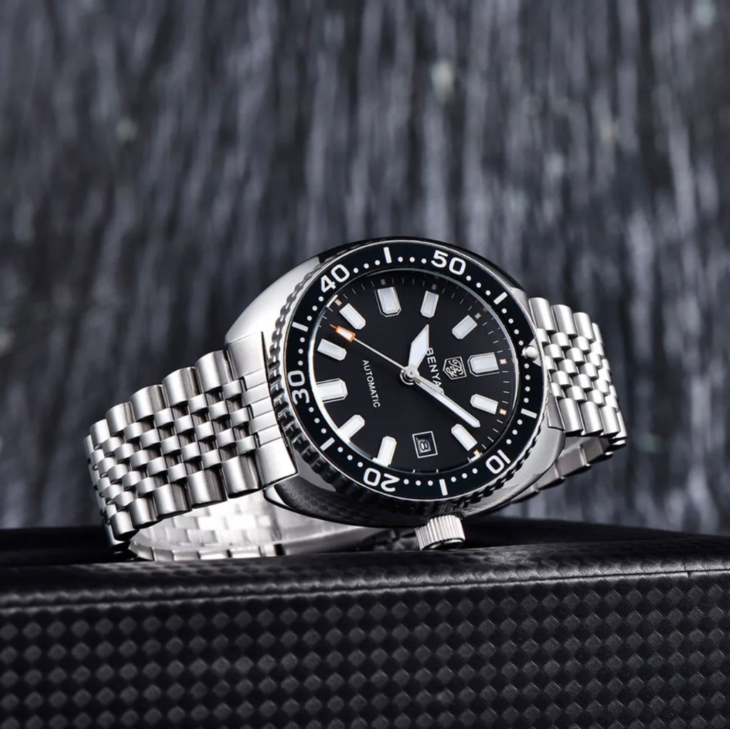 Benyar BY5211 Turtle Automatic Black Dial Luxury Men’s Watch in Pakistan – Stainless Steel Automatic Watch