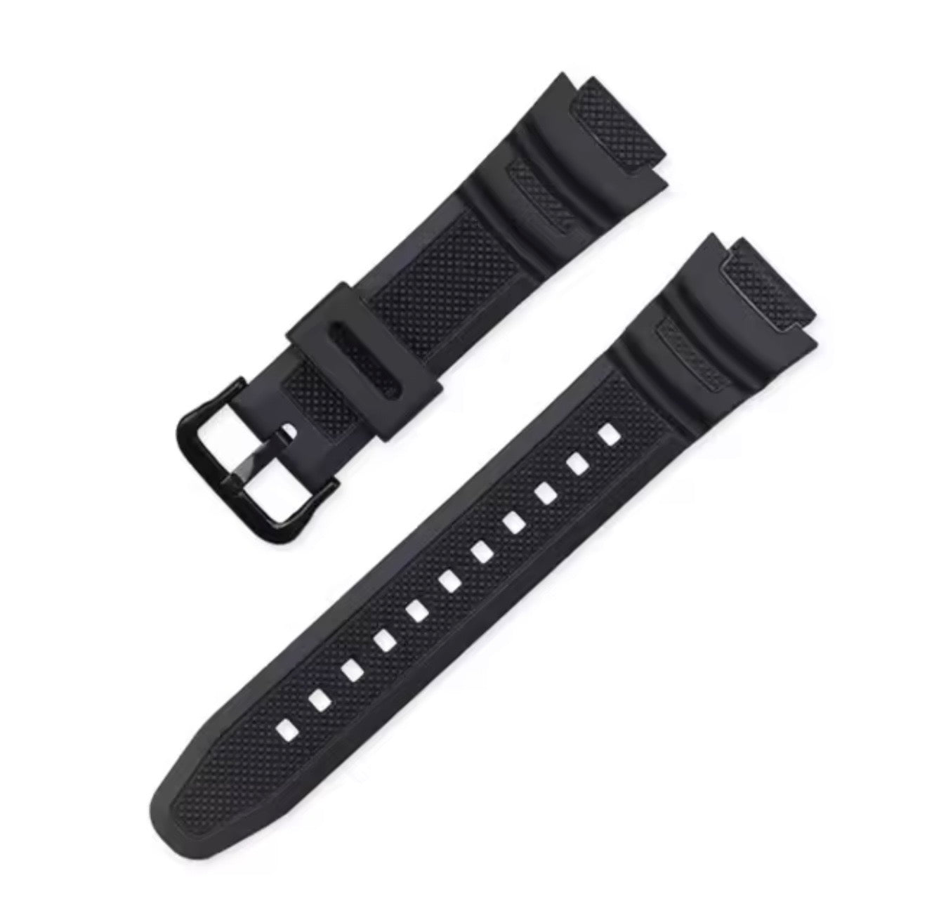 Casio AE-1000 AE-1100 AE-1200 AE-1300 W-218H W-800H AQ-S800 MRW-200H | Premium Silicone Replacement Strap | Durable Resin Watch Band
