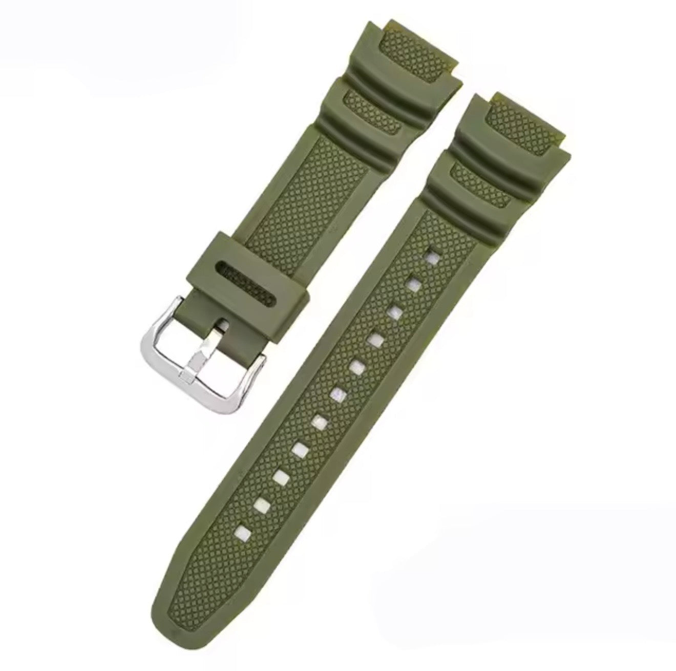 Casio AE-1000 AE-1100 AE-1200 AE-1300 W-218H W-800H AQ-S800 MRW-200H | Premium Silicone Replacement Strap | Durable Resin Watch Band