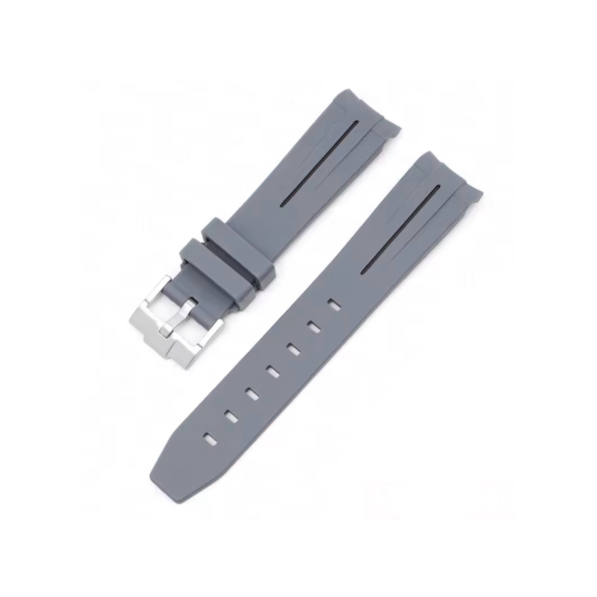 Silicone Watch Strap Premium Quality (Grey Black) 20mm in Pakistan – Soft Flexible Waterproof Rubber Quick Release Watch Band for Men & Women