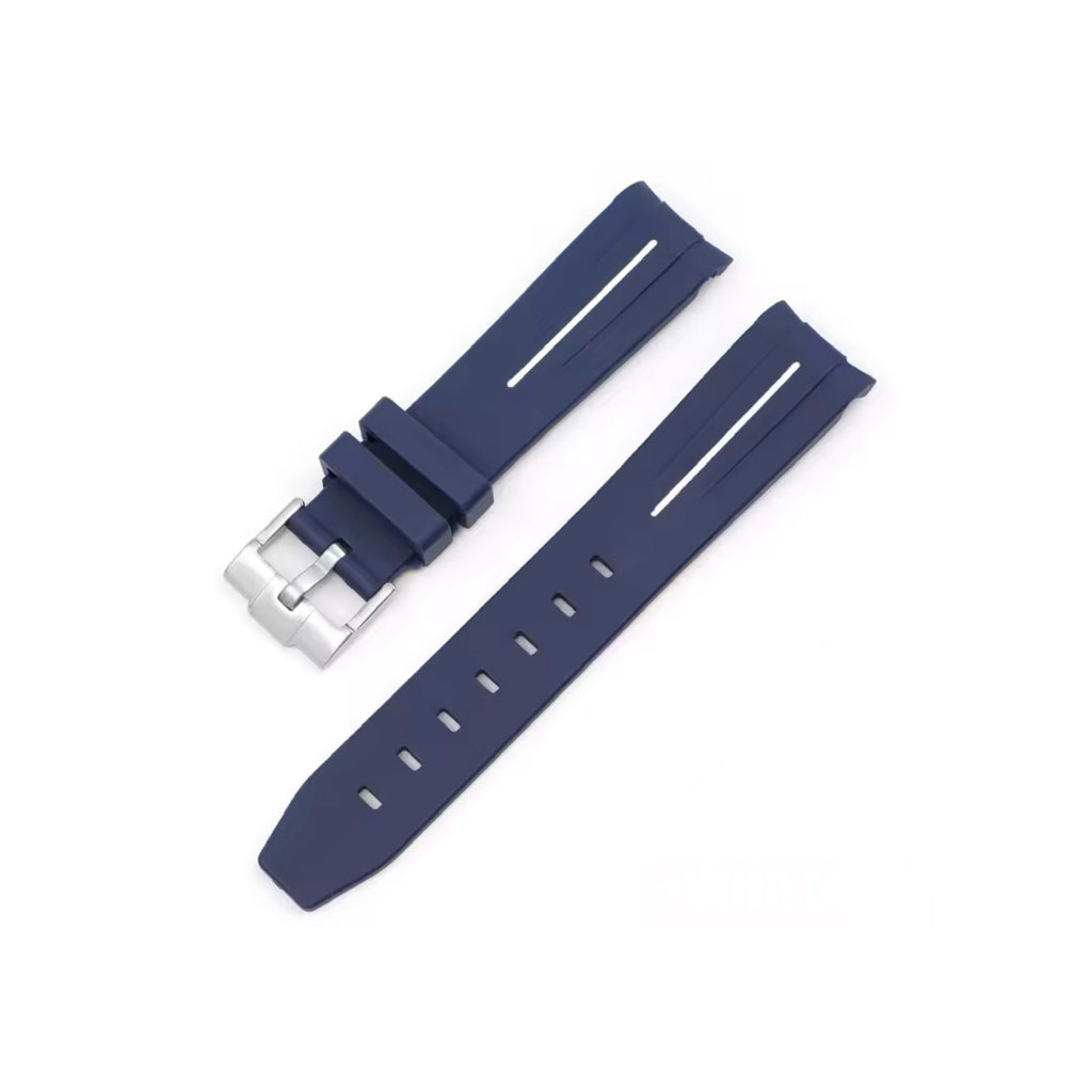 Silicone Watch Strap Premium Quality (Blue White) 20mm in Pakistan – Soft Flexible Waterproof Rubber Quick Release Watch Band for Men & Women