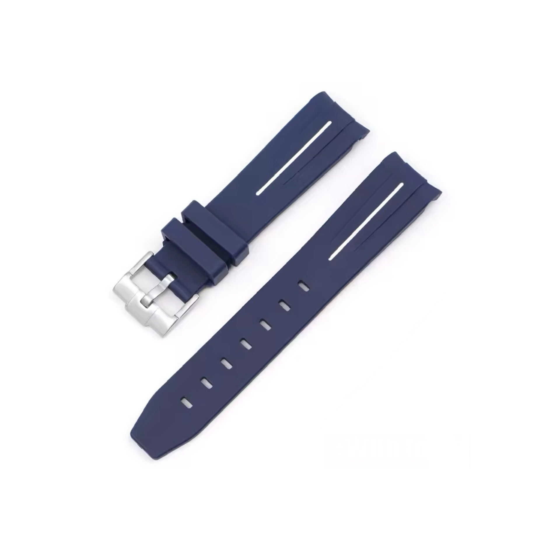 Silicone Watch Strap Premium Quality (Blue White) 20mm in Pakistan – Soft Flexible Waterproof Rubber Quick Release Watch Band for Men & Women