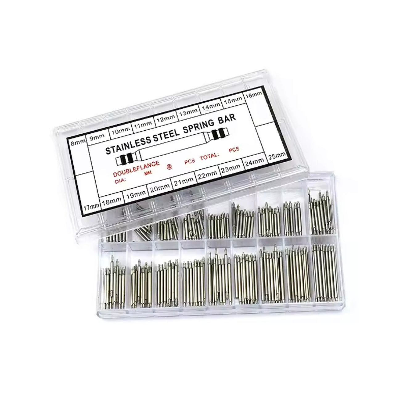 360PCS Watch Spring Bars & Strap Pins Repair Kit Set 8-25mm Stainless Steel Watch Band Link Pins with Spring Bar Remover Tool