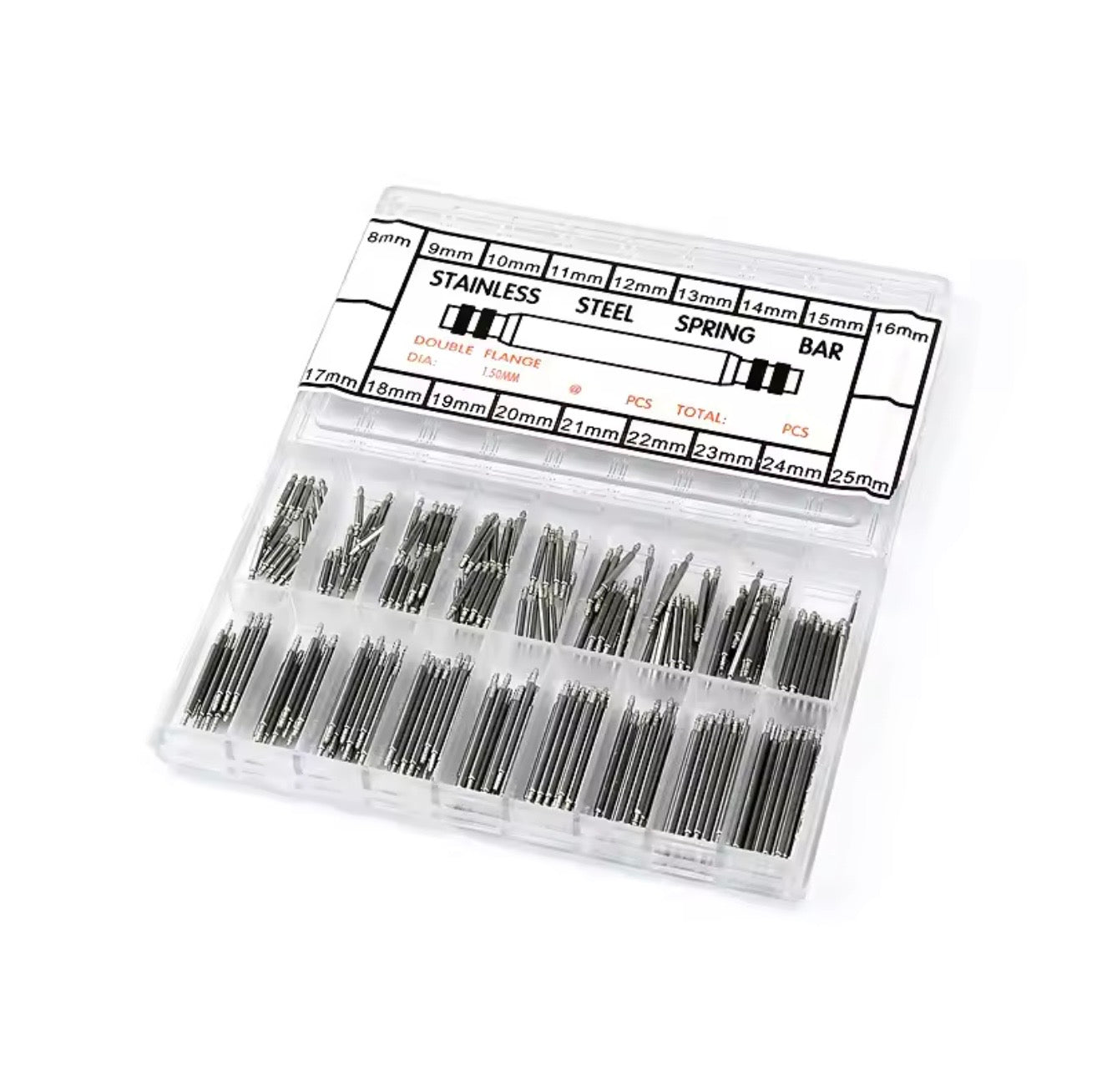 360PCS Watch Spring Bars & Strap Pins Repair Kit Set 8-25mm Stainless Steel Watch Band Link Pins with Spring Bar Remover Tool