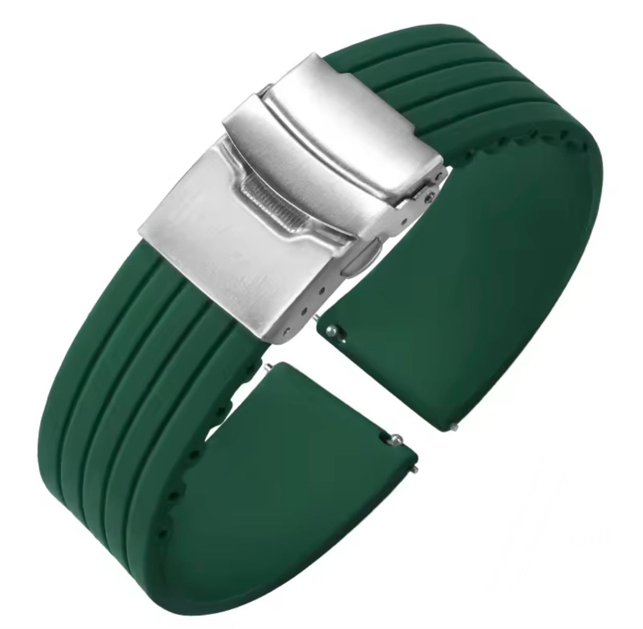 Silicone Watch Strap with Master Lock Clasp & Quick Release Pin – 20mm / 22mm Waterproof Replacement Watch Band