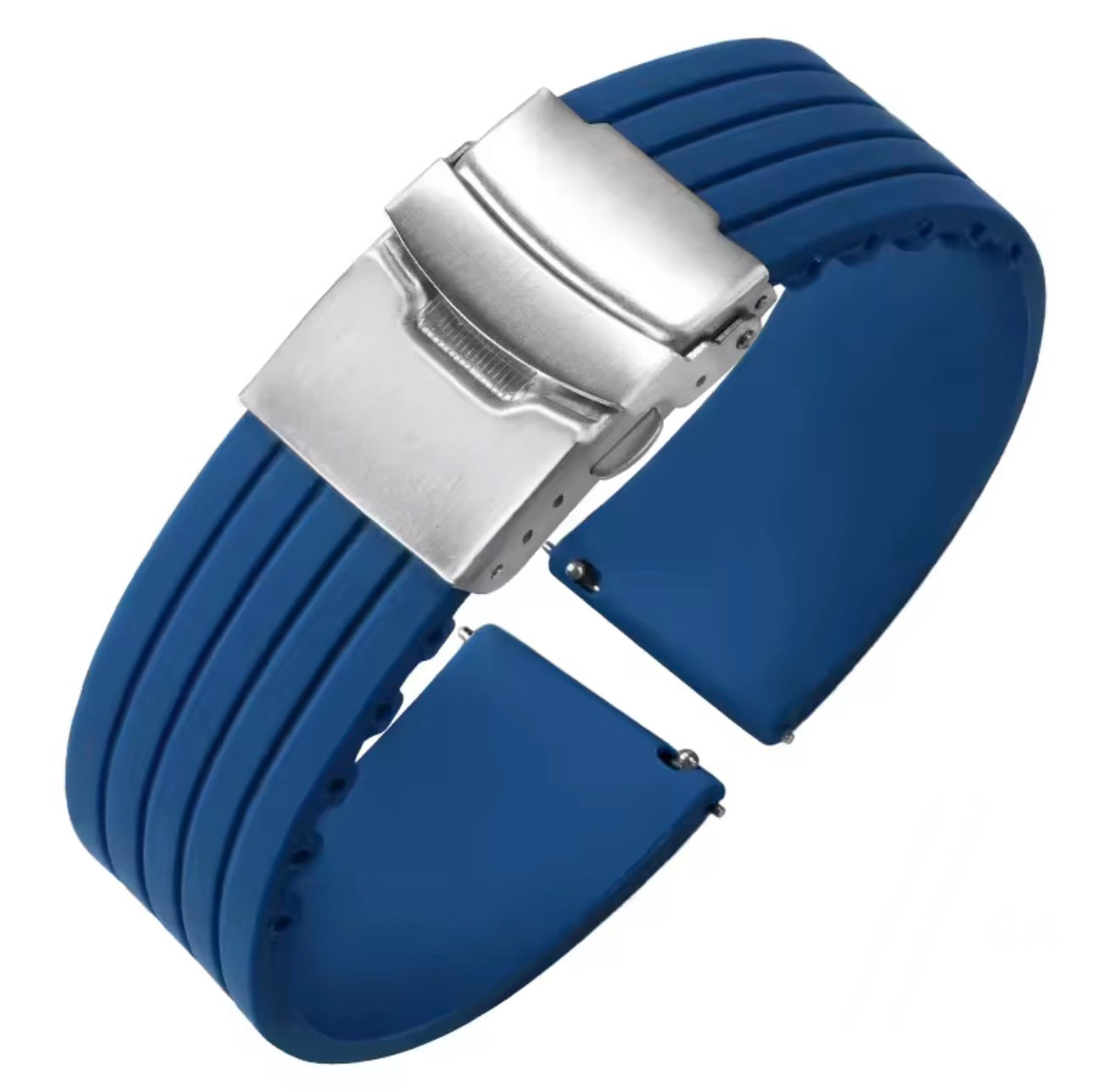 Silicone Watch Strap with Master Lock Clasp & Quick Release Pin – 20mm / 22mm Waterproof Replacement Watch Band