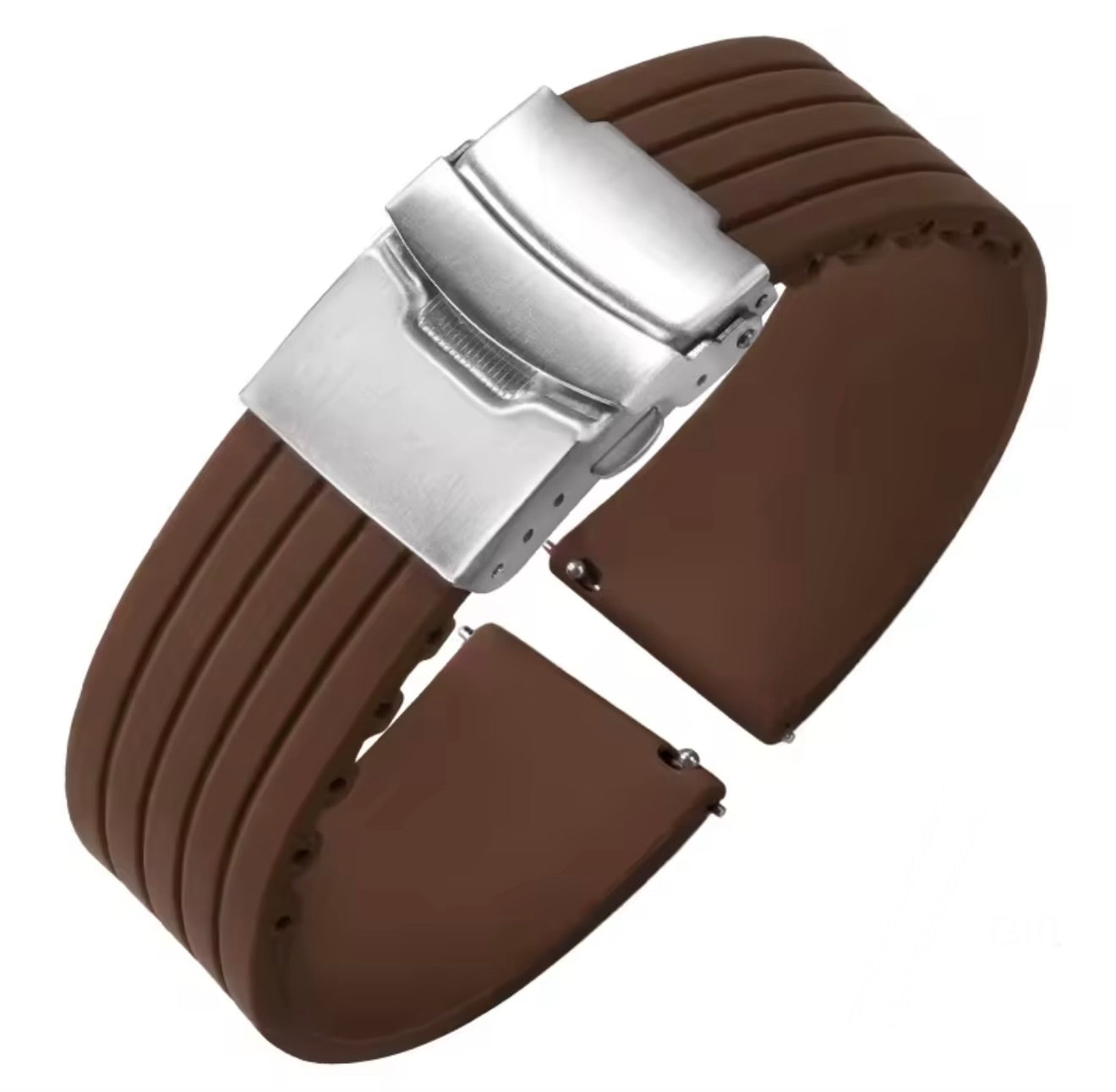Silicone Watch Strap with Master Lock Clasp & Quick Release Pin – 20mm / 22mm Waterproof Replacement Watch Band