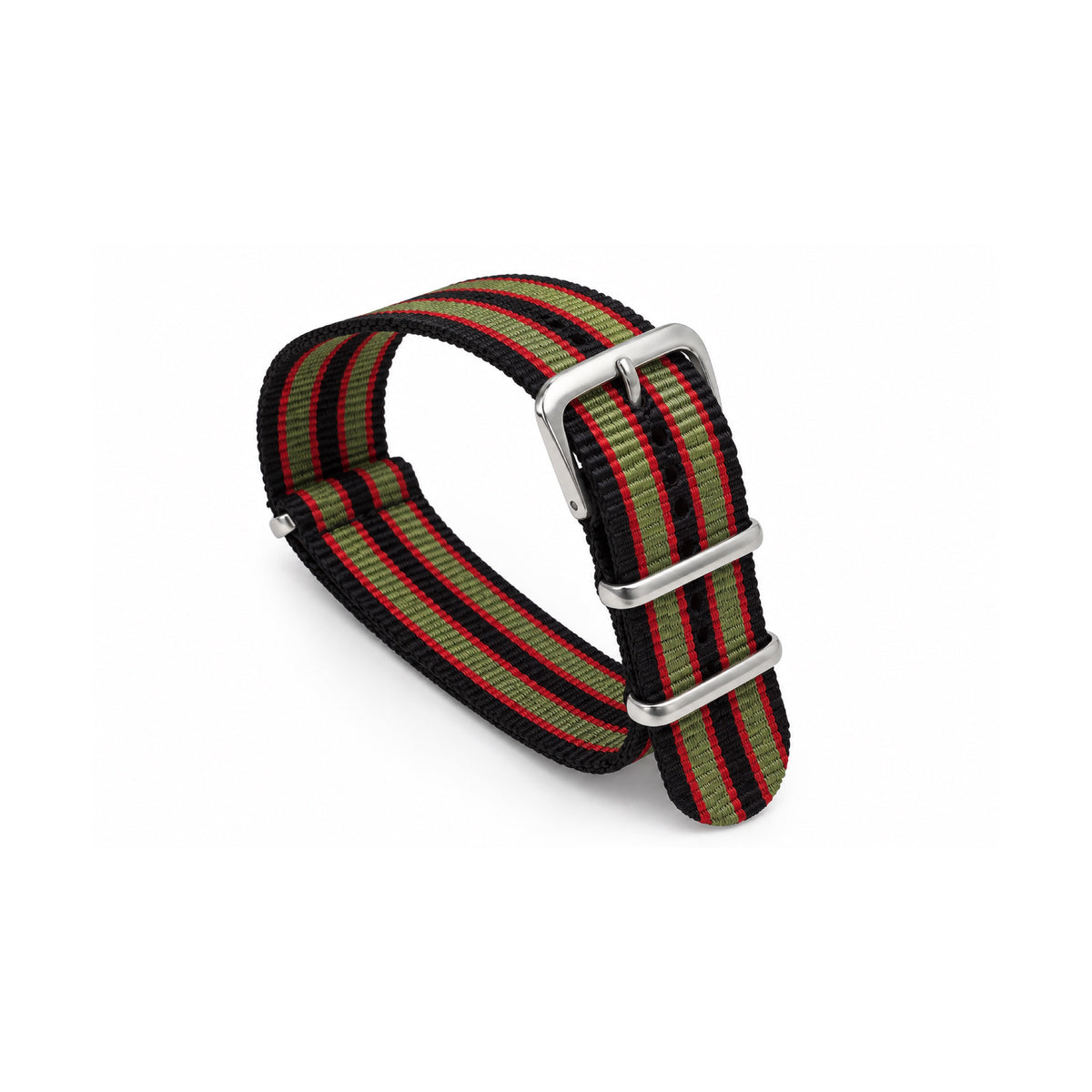 Premium NATO Strap Black/Green/Red Nylon Watch Band in Pakistan – 18mm 20mm 22mm Bond Style Military Durable Replacement Strap for Men’s Watches