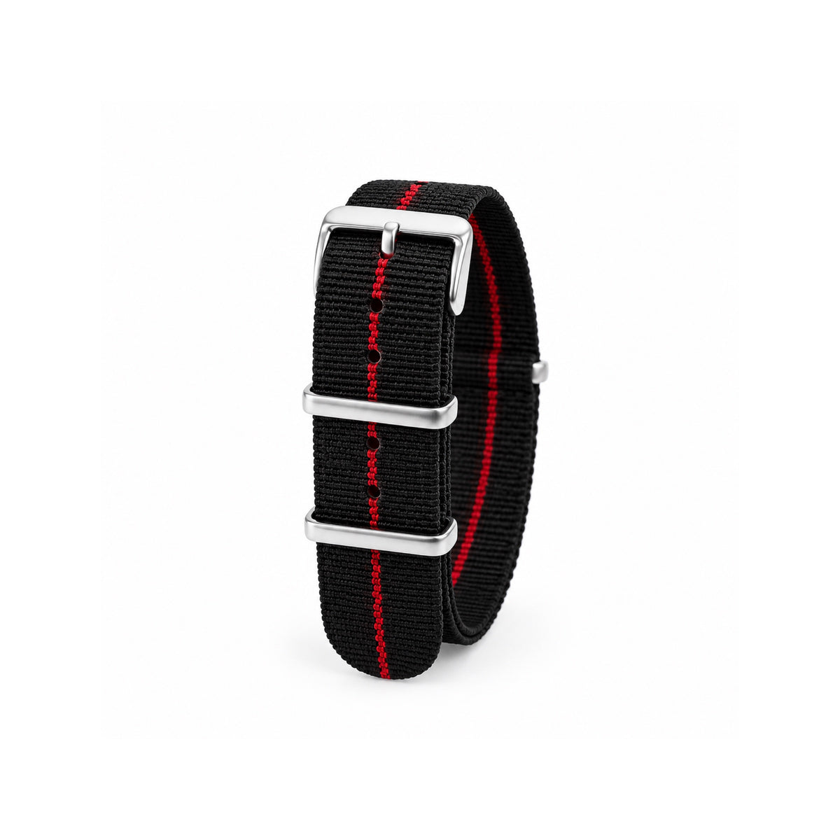 Premium Elastic NATO Strap in Pakistan | Black Red | Imported Stretch Nylon Military Watch Band for Men | Comfortable Flexible Replacement Strap for 18mm 20mm 22mm Watches