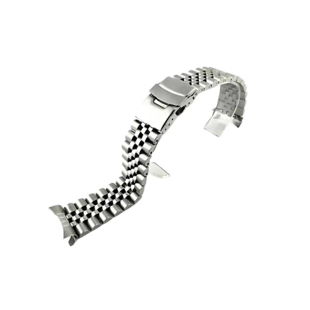 Jubilee Bracelet | 18, 19, 20, 21, 22, 23 and 24mm | Stainless Steel Jubilee Bracelet with Dual Lock Buckle – Universal Metal Replacement Strap for Men’s Watches