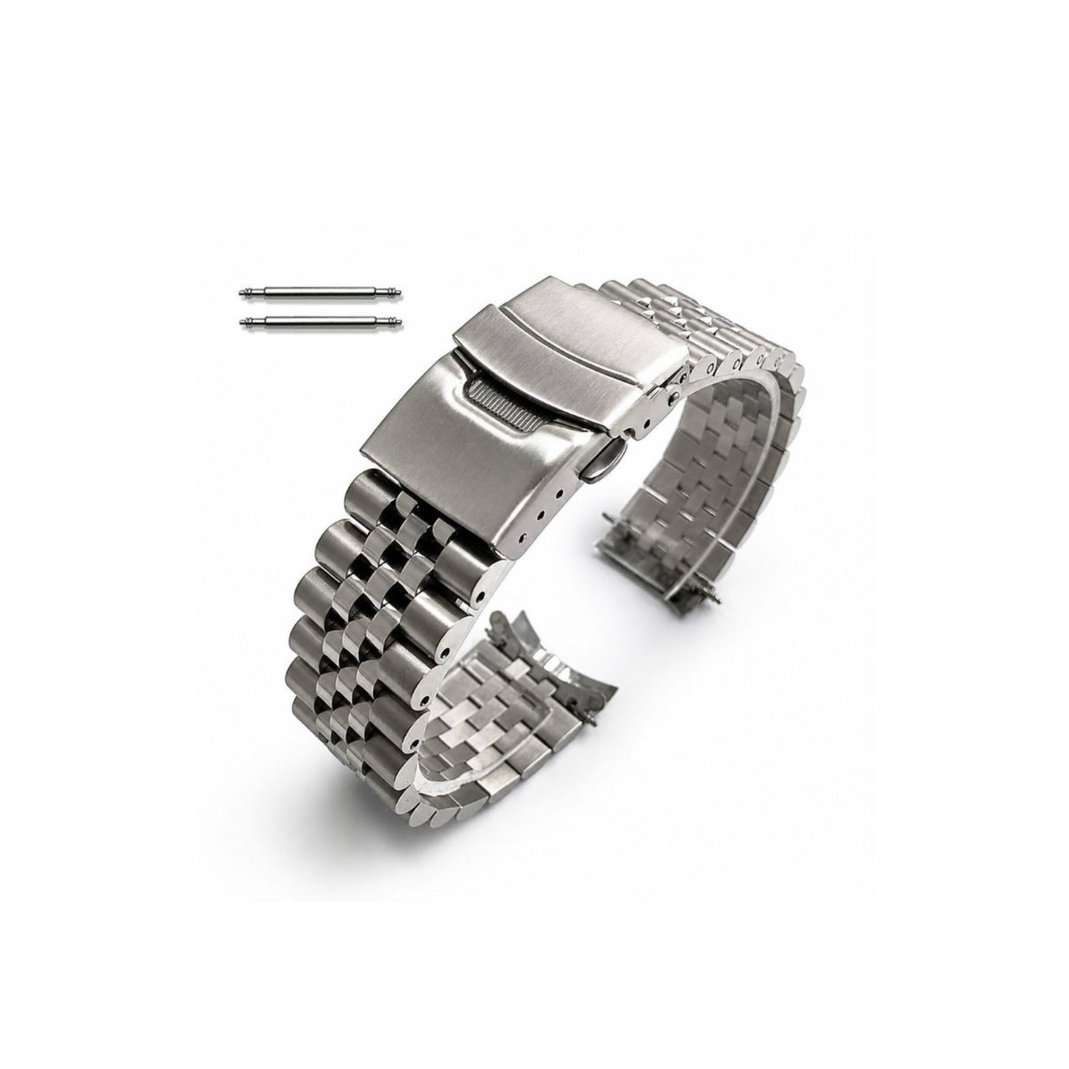 Jubilee Bracelet | 18, 19, 20, 21, 22, 23 and 24mm | Stainless Steel Jubilee Bracelet with Dual Lock Buckle – Universal Metal Replacement Strap for Men’s Watches