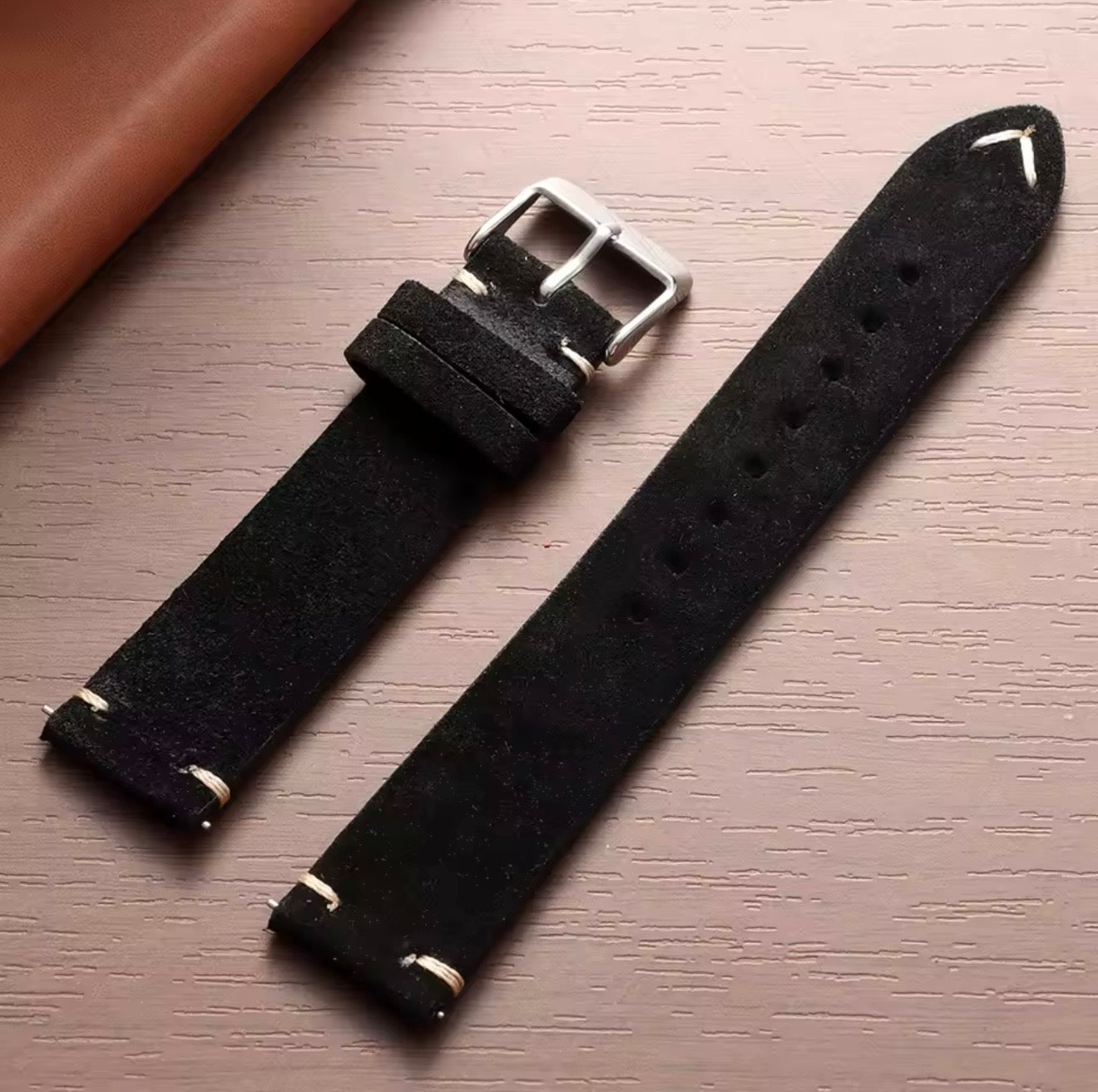 Premium Suede Leather Watch Strap | Genuine Leather Replacement Watch Band | Vintage Style