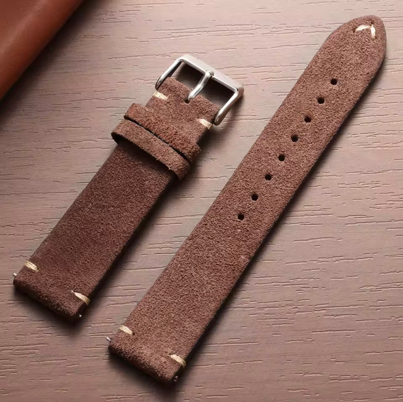 Premium Suede Leather Watch Strap | Genuine Leather Replacement Watch Band | Vintage Style