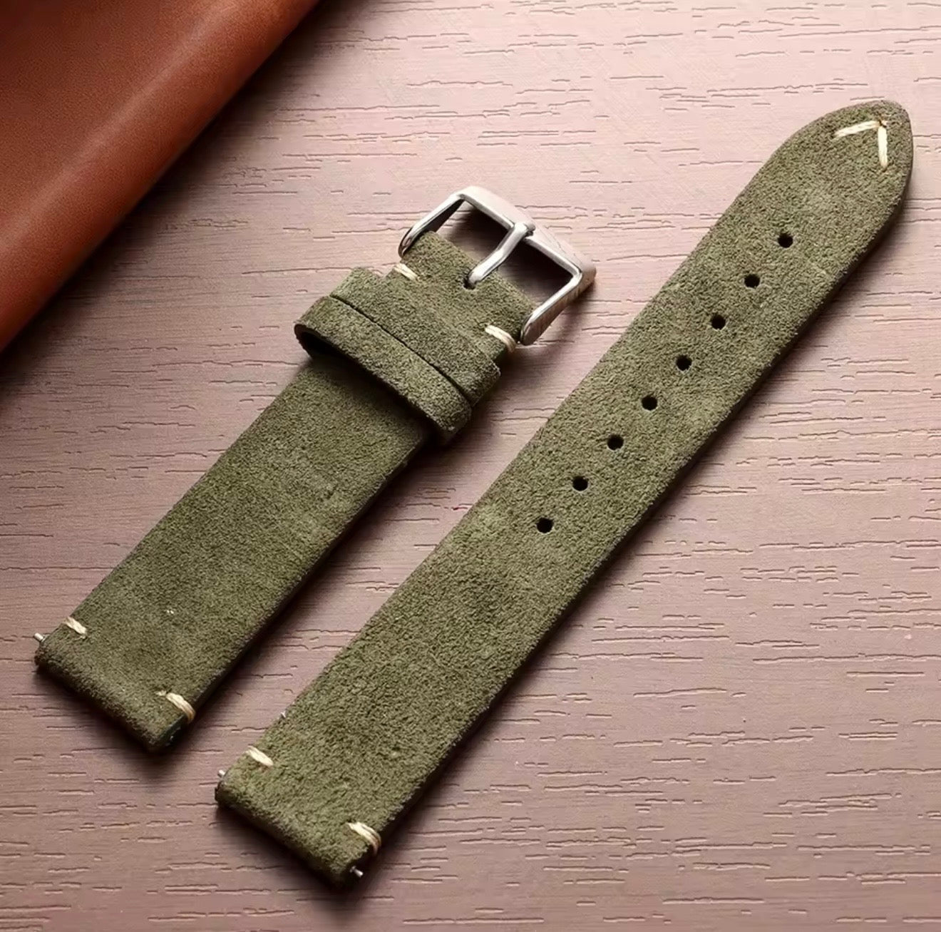 Premium Suede Leather Watch Strap | Genuine Leather Replacement Watch Band | Vintage Style