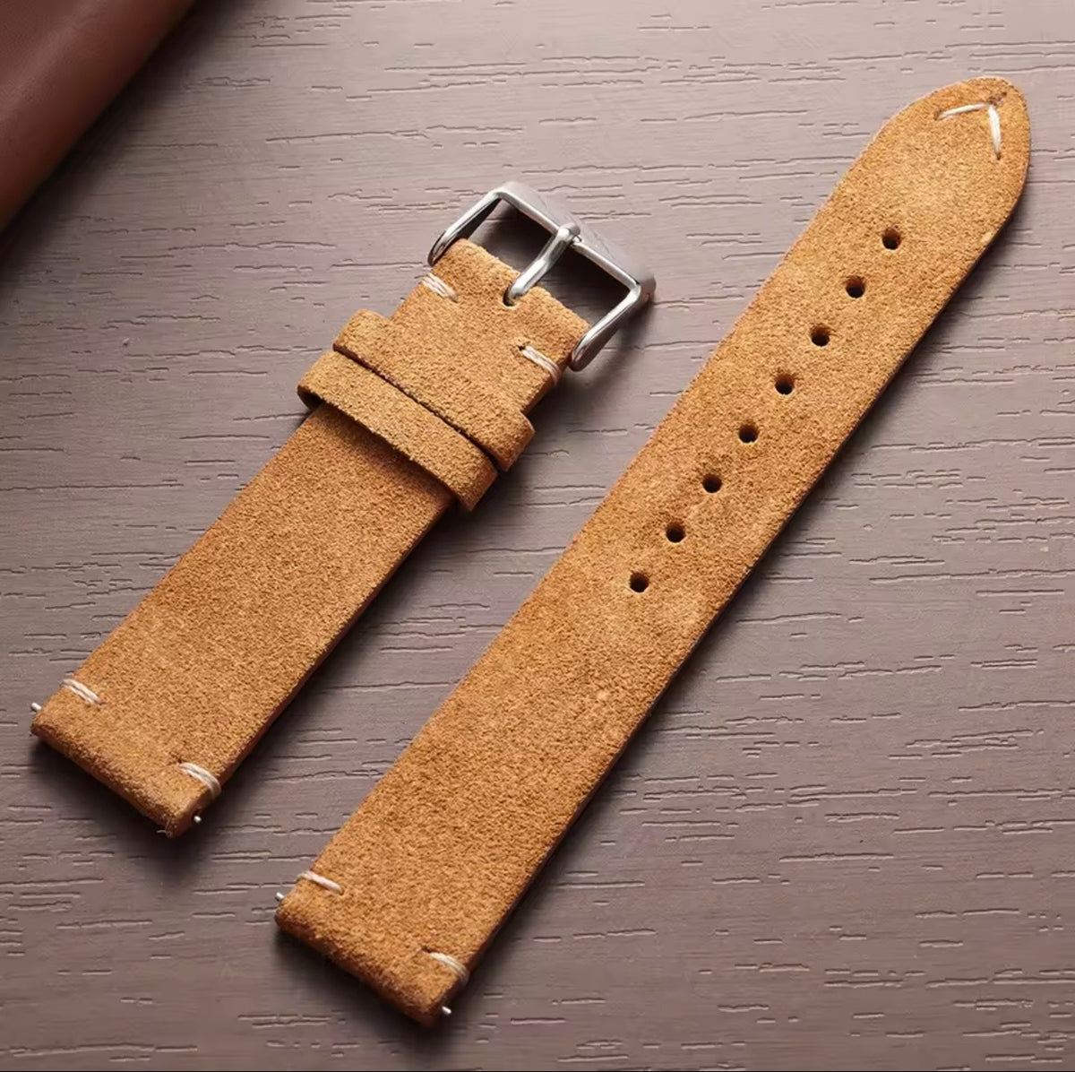 Premium Suede Leather Watch Strap | Genuine Leather Replacement Watch Band | Vintage Style