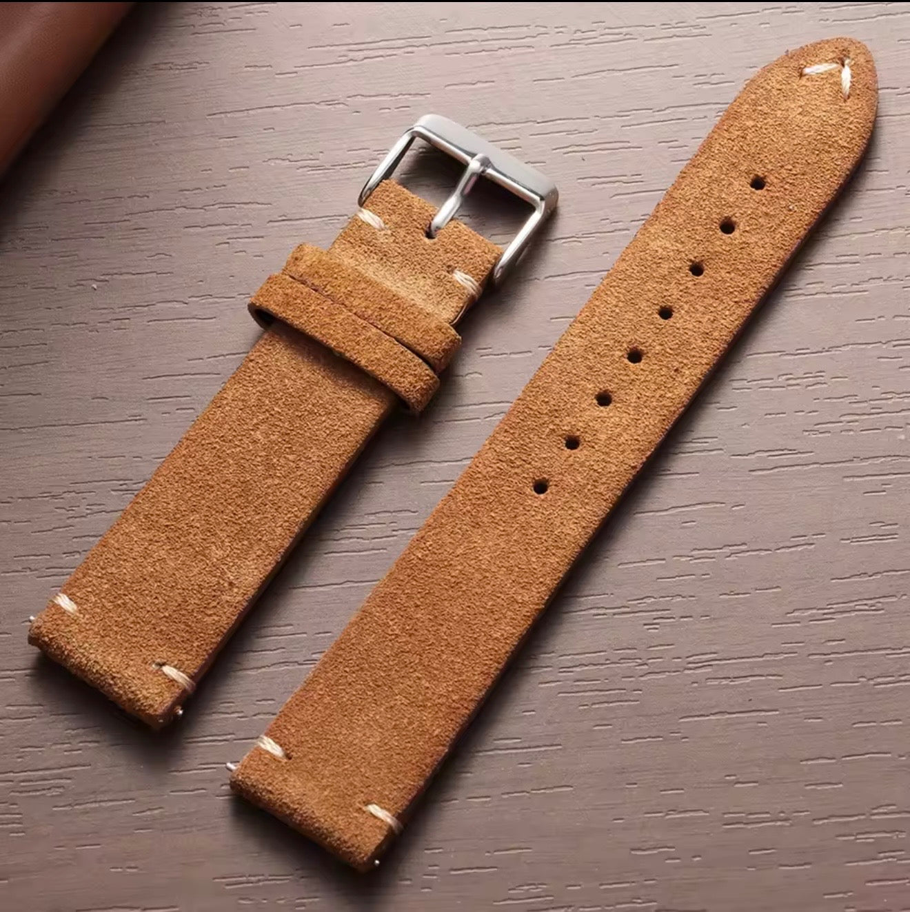 Premium Suede Leather Watch Strap | Genuine Leather Replacement Watch Band | Vintage Style
