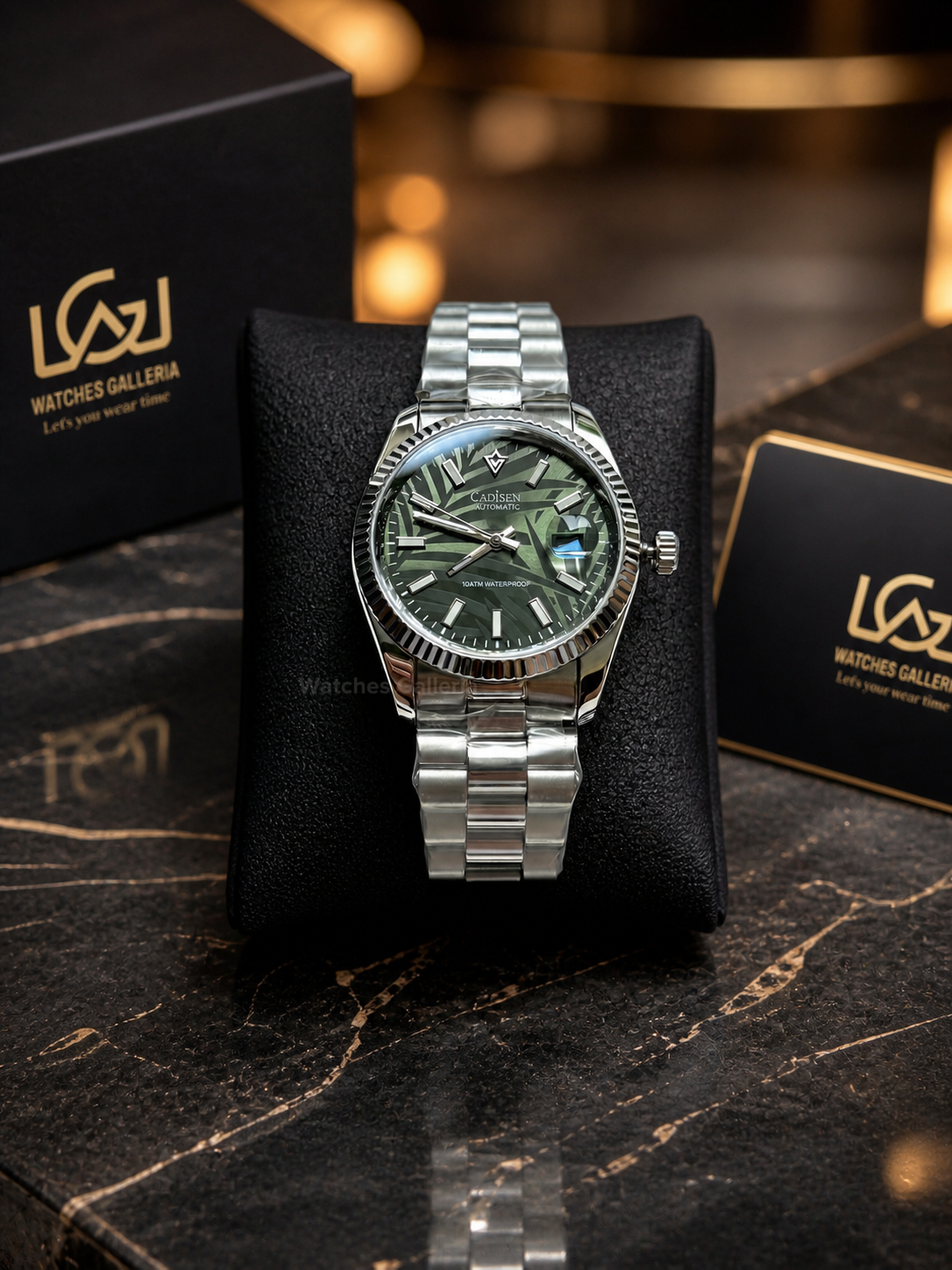 Cadisen C8198 Datejust Palm Dial Automatic Watch Miyota 8215 Japan Movement – 40mm Sapphire Crystal 100M Water Resistant Luxury Steel Watch