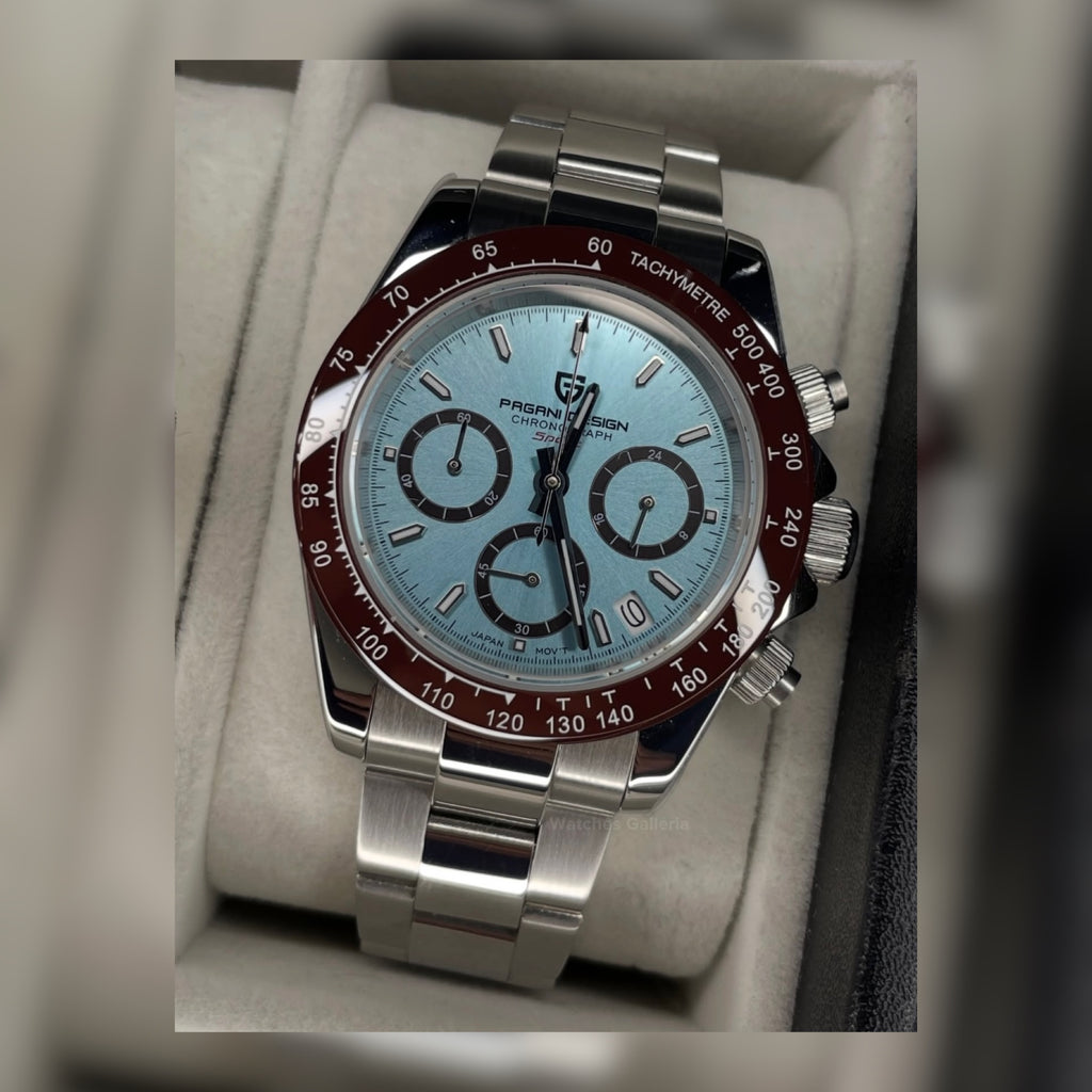 Pagani Design PD1644 Daytona Cosmograph 40mm Chronograph Watch – Seiko VK63 Japan Movement Sapphire Crystal Ceramic Bezel Stainless Steel 100M
