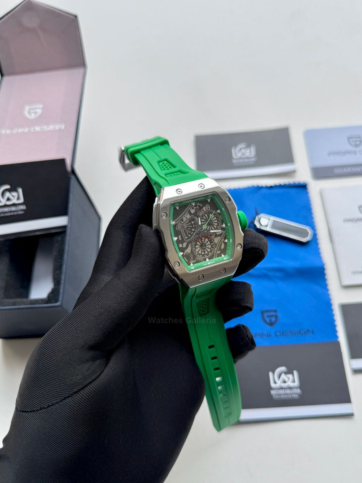 Pagani Design Tonneau Calendar Quartz PDys012 (Green) Pagani Design in Pakistan