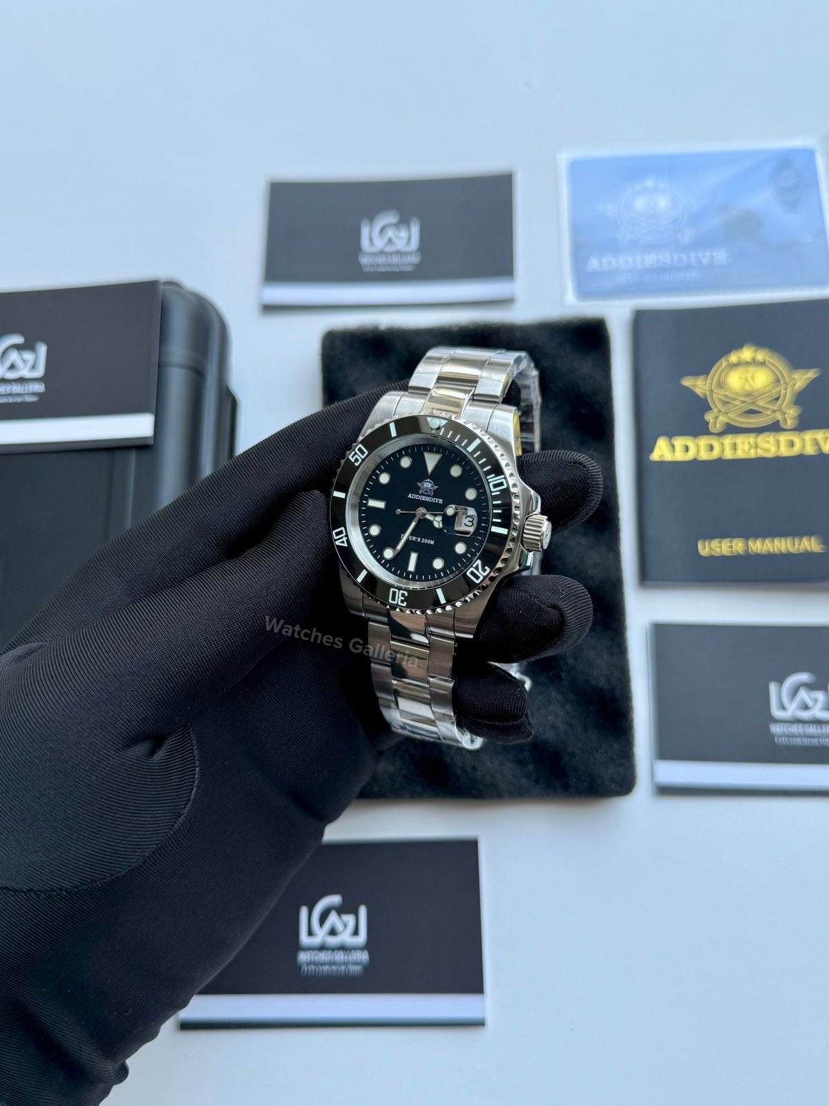 Addiesdive Submariner (Black) Quartz MY-H3-2QZ Watches Galleria
