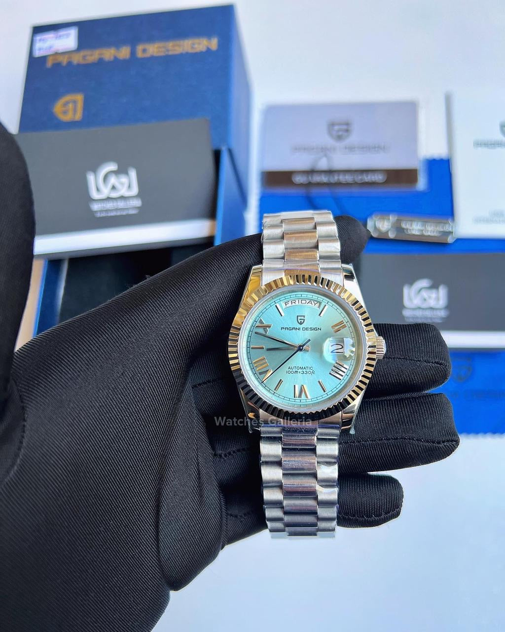 Pagani Design Date Day Automatic 36mm (Ice Blue) PD1752