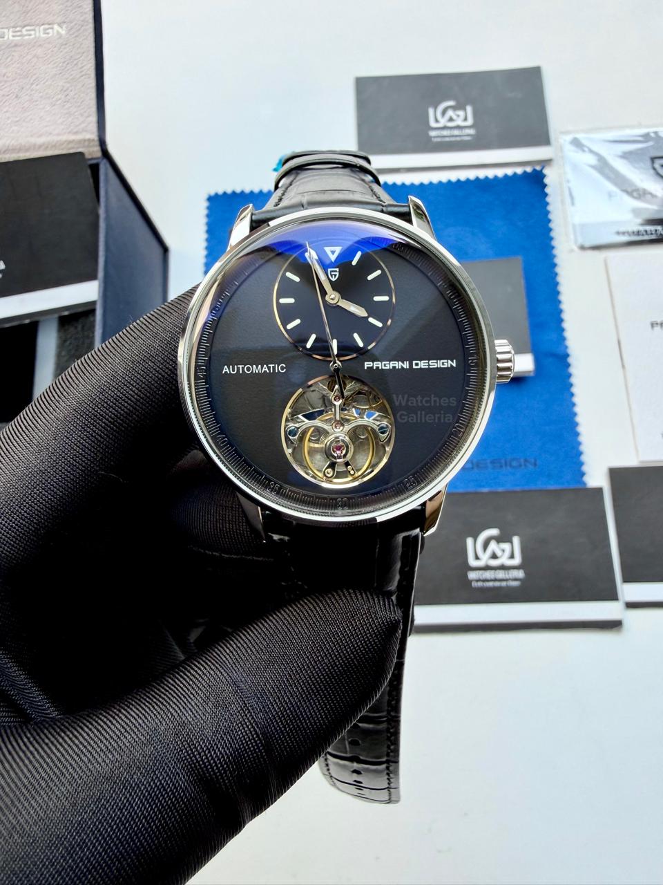 Pagani Design PD1796 Tourbillon Black in Pakistan – Luxury Automatic Mechanical Men’s Watch with Sapphire Crystal & Exhibition Back