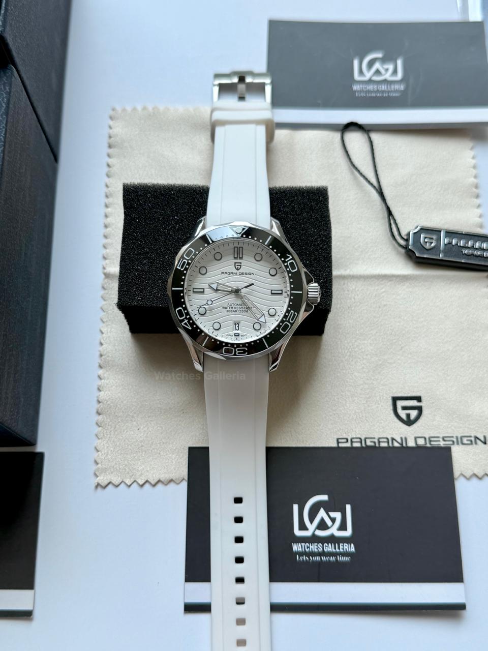 Pagani Design PD1685 Seamaster Diver White Automatic Watch – 200M Sapphire Crystal NH35A/Miyota Luxury Dive Watch in Pakistan | Watches Galleria