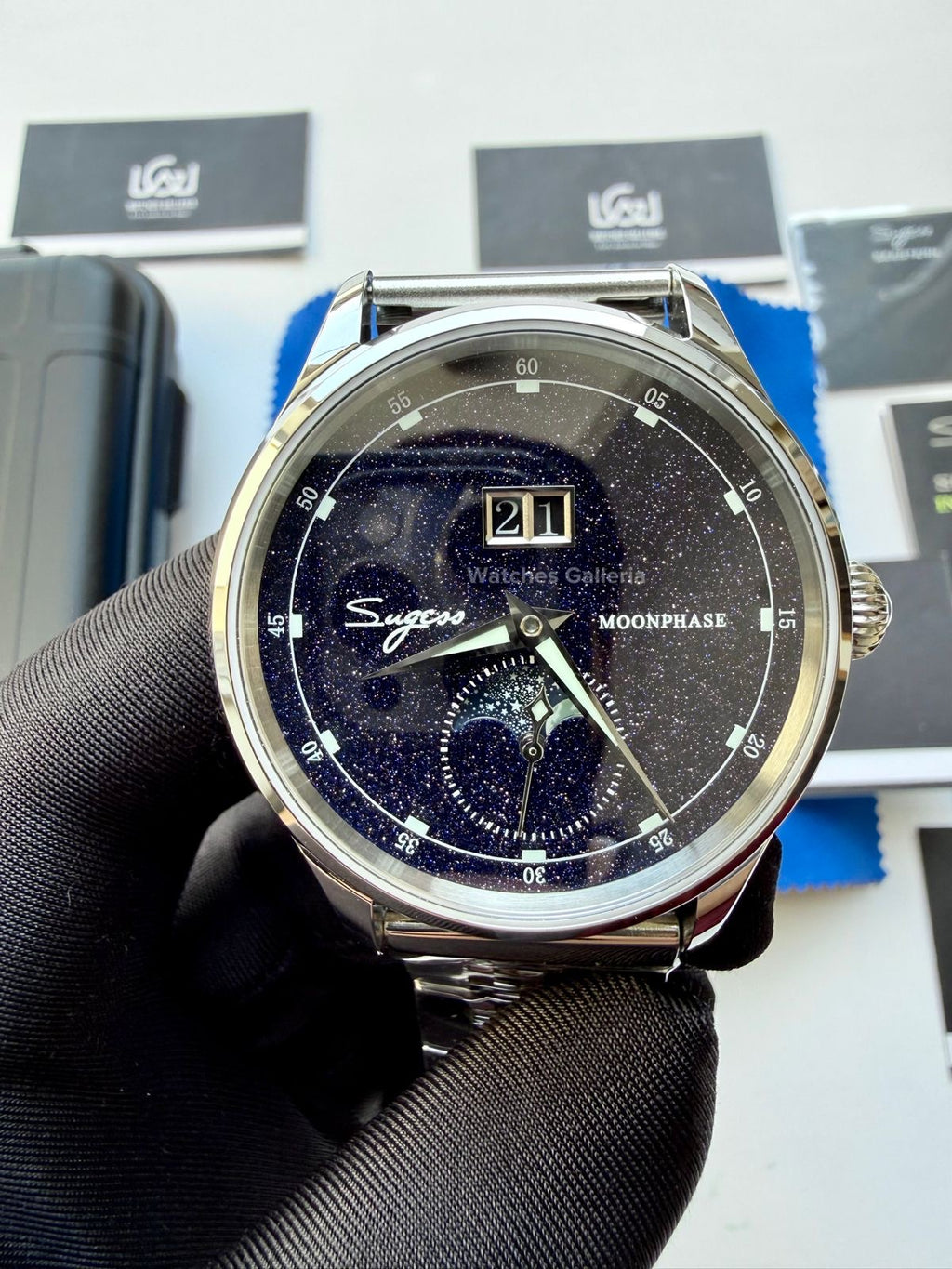Sugess S401B Oyster Moonphase Watch in Pakistan – Luxury Men’s Automatic Mechanical Watch with Starry Sky Dial