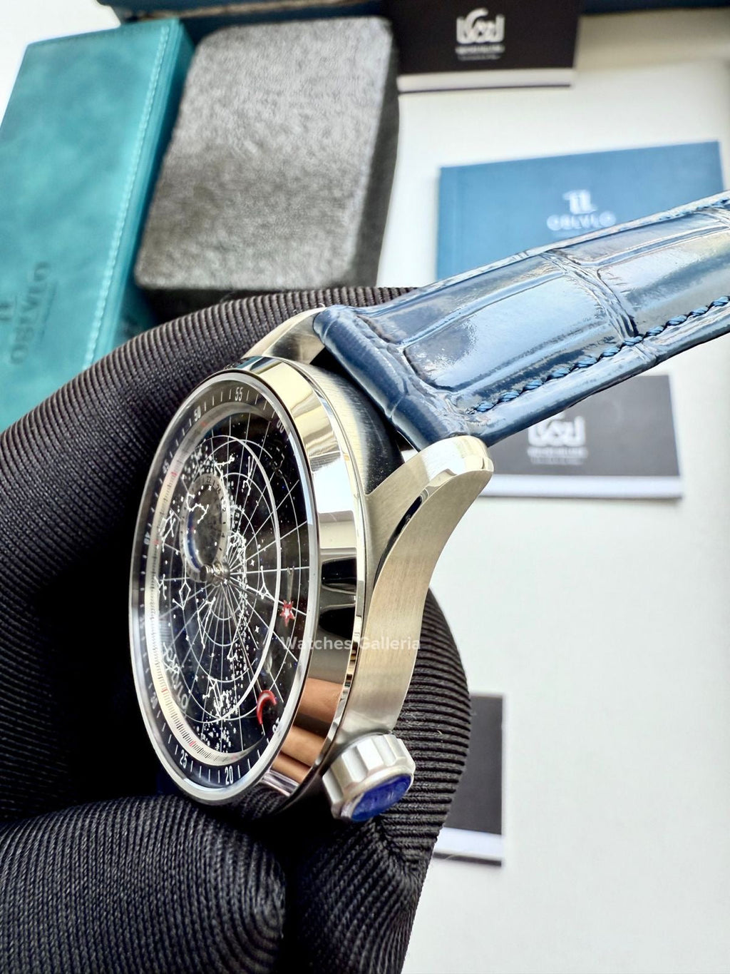 Oblvlo Grand Complications Calestial Automatic (Blue/Silver) oblvloGC Watches Galleria