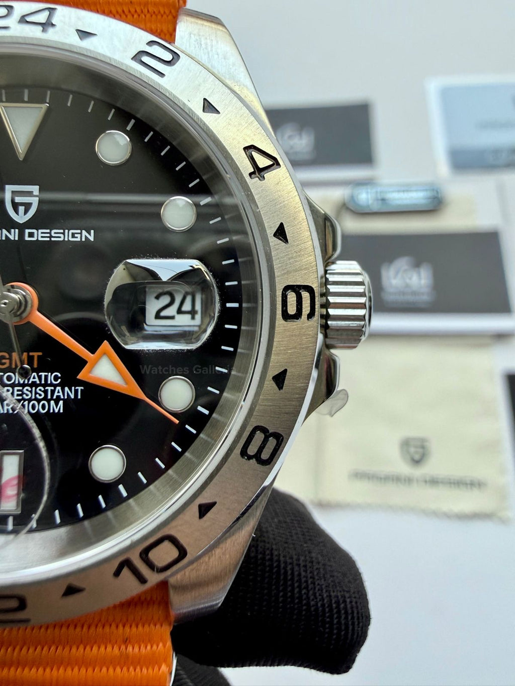 Pagani Design PD1682 Explorer II Black 42mm GMT Automatic – Sapphire Glass | NATO Strap | 100M WR