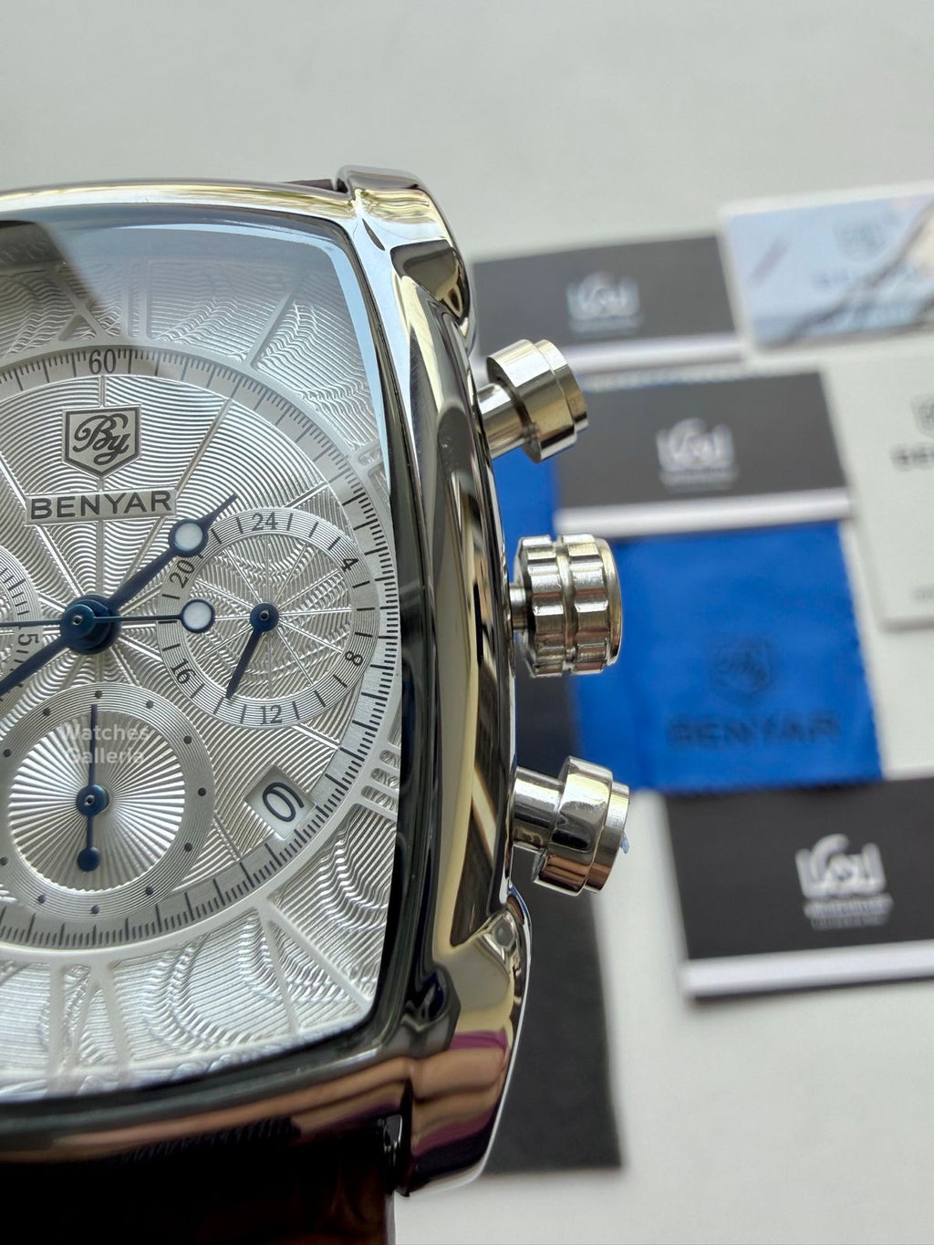 Benyar BY5113 Square Chronograph (Brown/Silver) Benyar Watch Pakistan