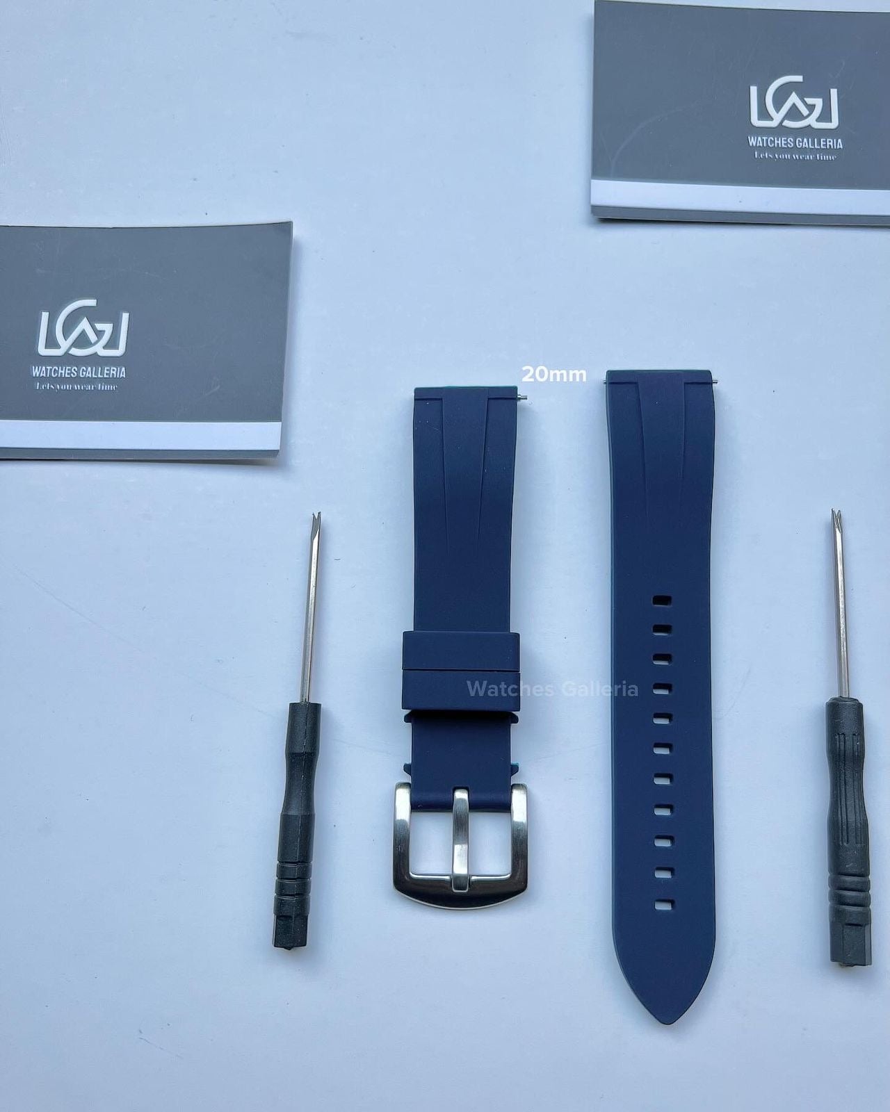 Silicon Straps Quick Release (Blue Silver Buckle) 20mm & 22mm