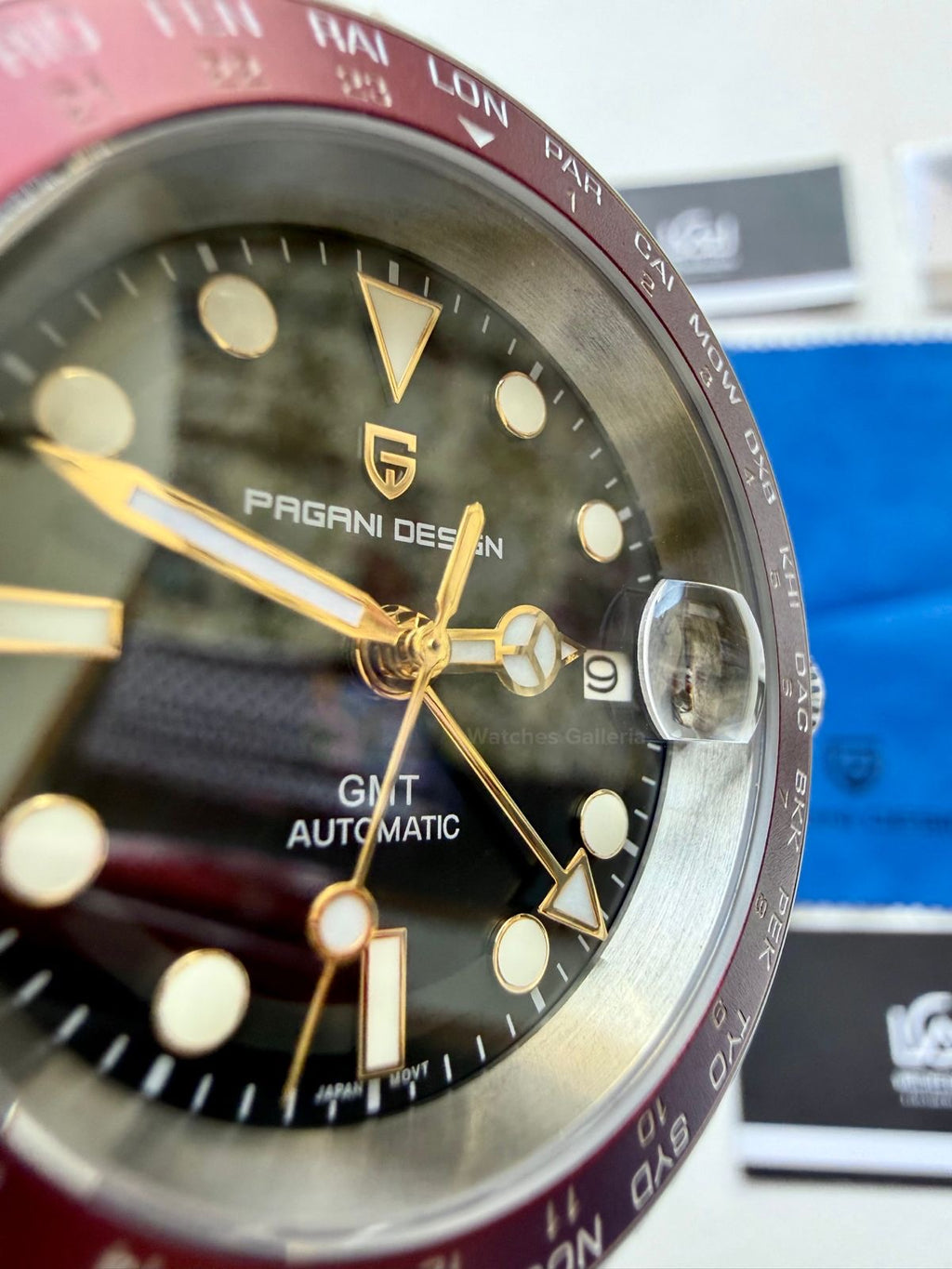 Pagani Design PD1758 World Time GMT Automatic (Red) | Pagani Design Pakistan | PD-1758