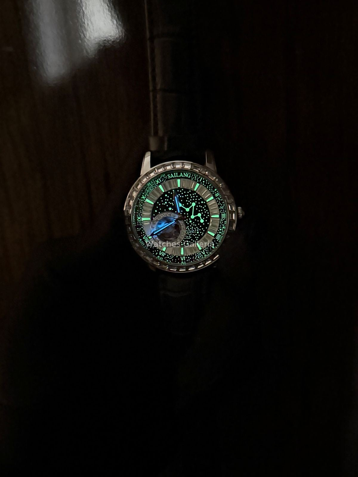 Sailang Open Heart Watch Automatic (Black) 6603B Watches Galleria