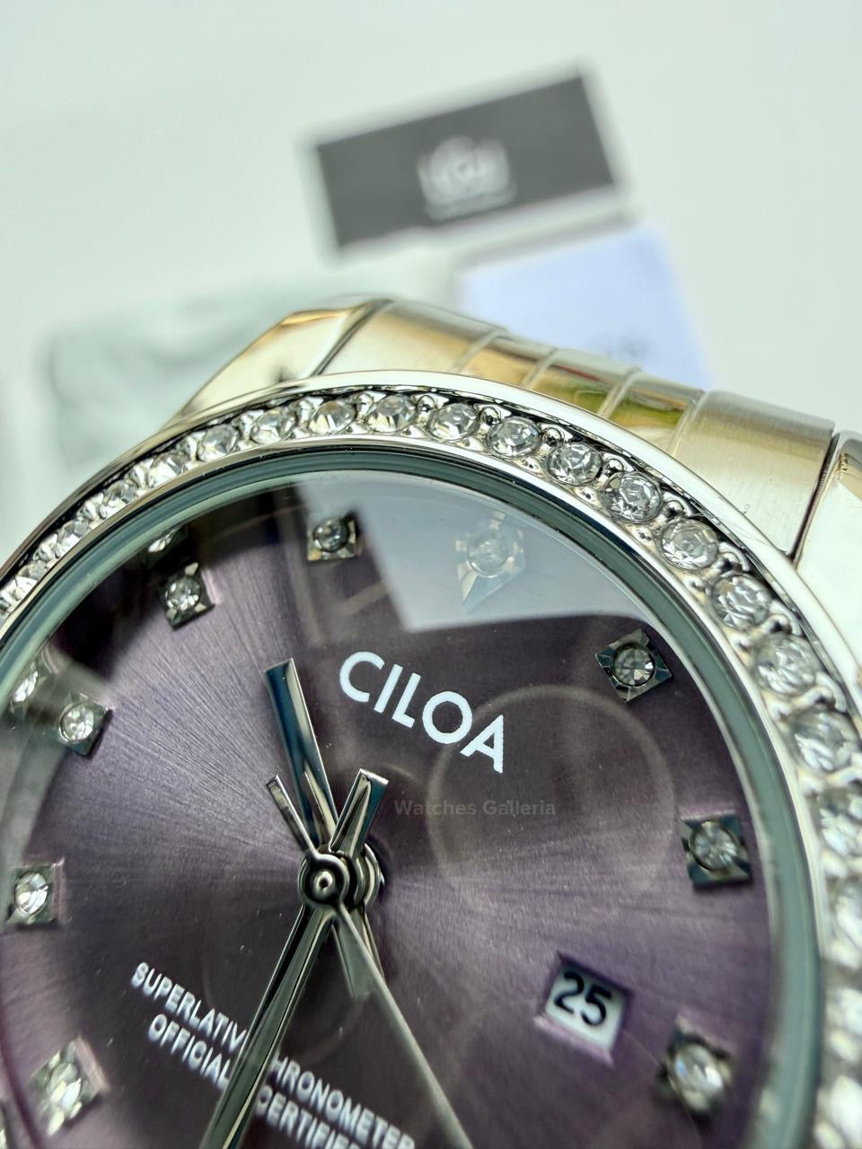Ciloa 602 Datejust Ladies Watch Quartz (Purple) Ciloa Watch Pakistan