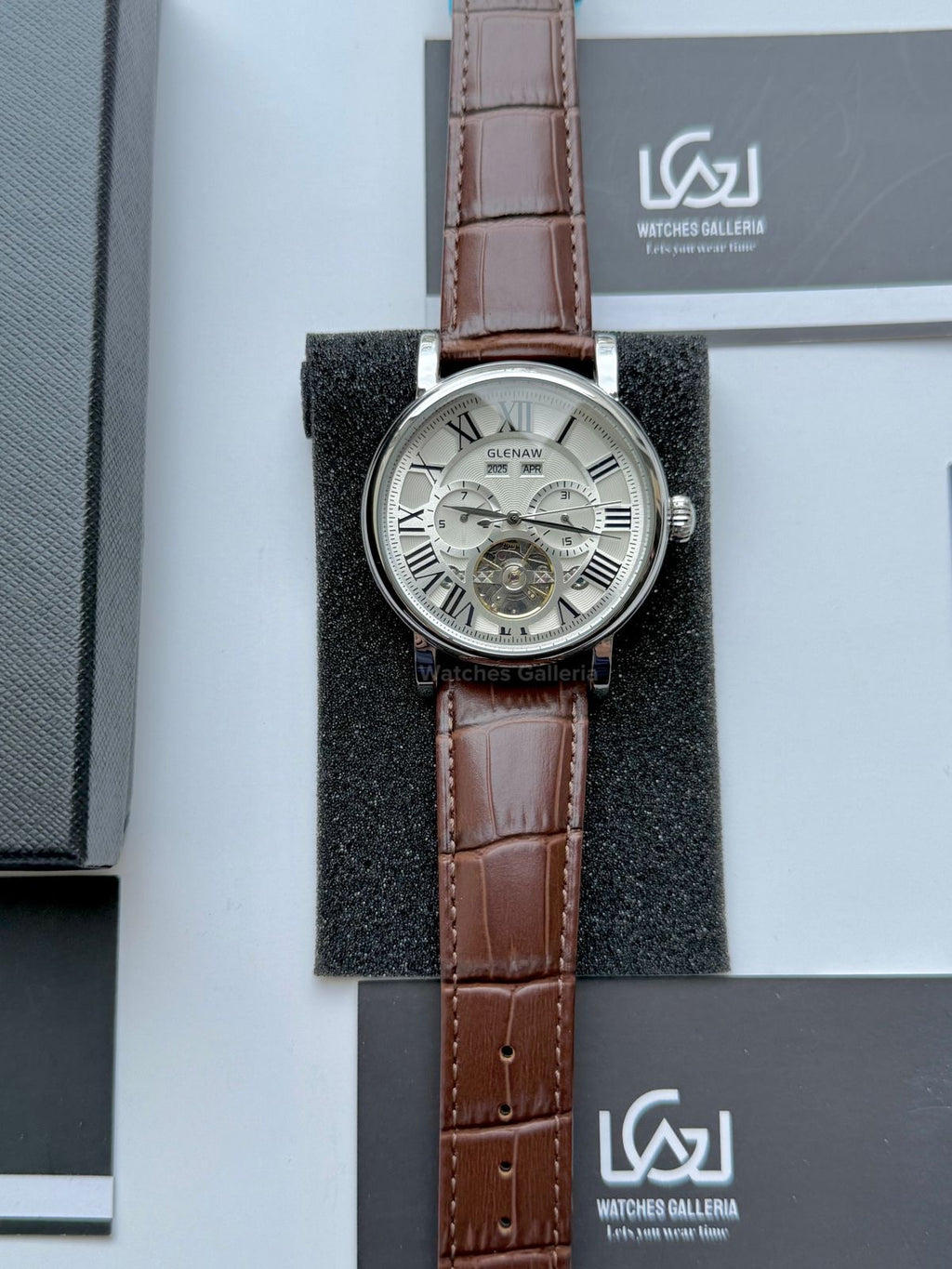 Glenaw GL8920 Calendar Flywheel Automatic Watch – Brown | Luxury Automatic Wristwatch for Men
