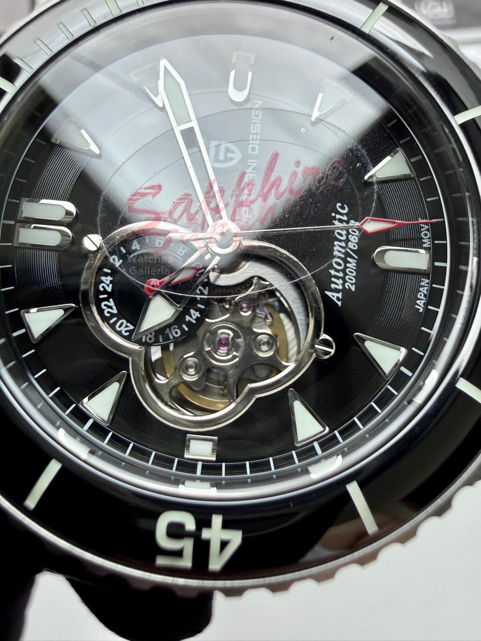 Pagani Design PD1674 Fifty Fathoms Open Heart Automatic Watch in Pakistan – 44mm Diver 200M, Sapphire Crystal, Seiko NH39 Movement, Luxury Men’s Mechanical Watch