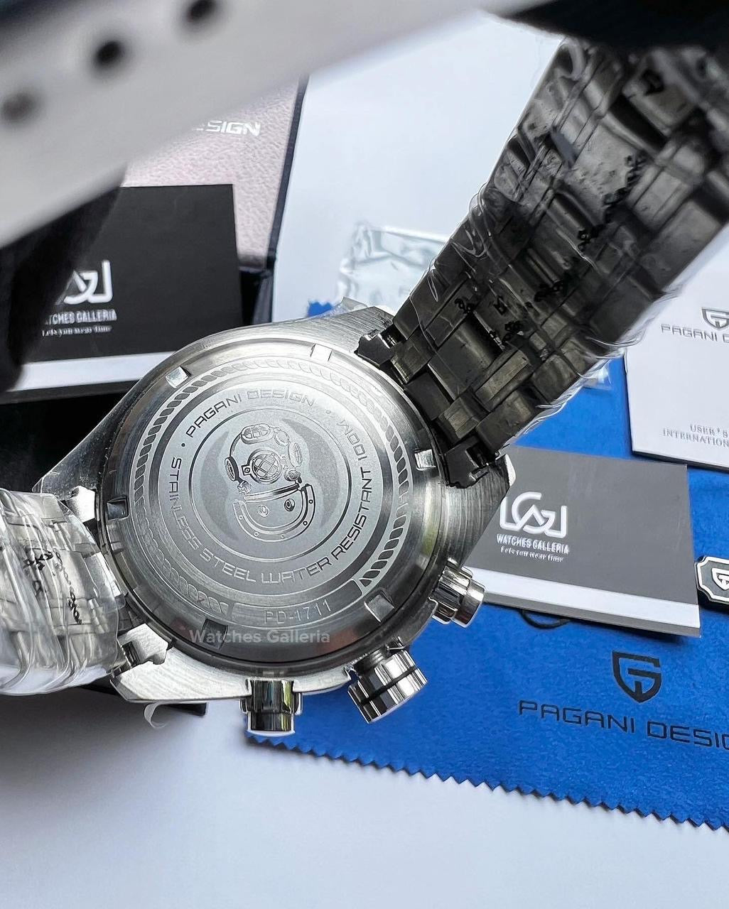 Pagani Design SeaMaster Planet Ocean Chronograph Quartz (Black) PD1711
