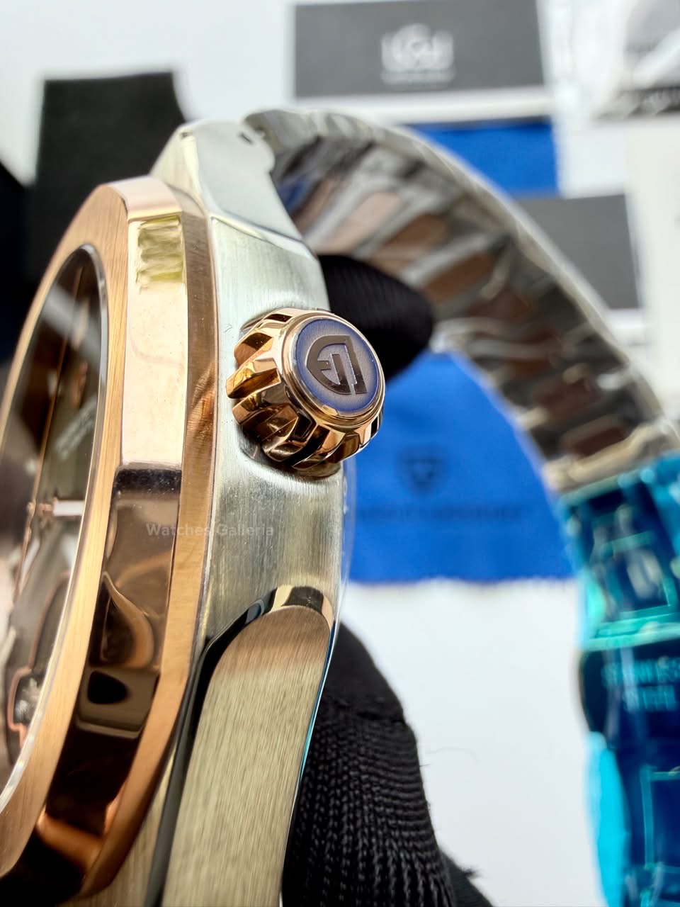 Pagani Design PDys025 Nautilus Flywheel Rose Gold Black 42mm Automatic Watch – Sapphire Crystal | E3251 Movement | 5ATM