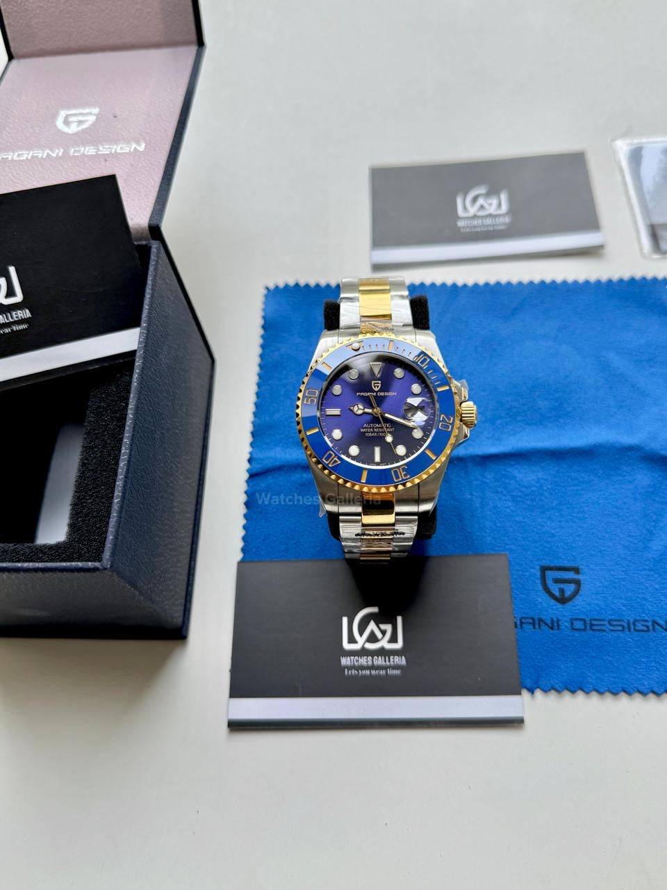 Pagani Design Watch PD1639 Submariner Automatic (Gold Blue) Pagani Design in Pakistan