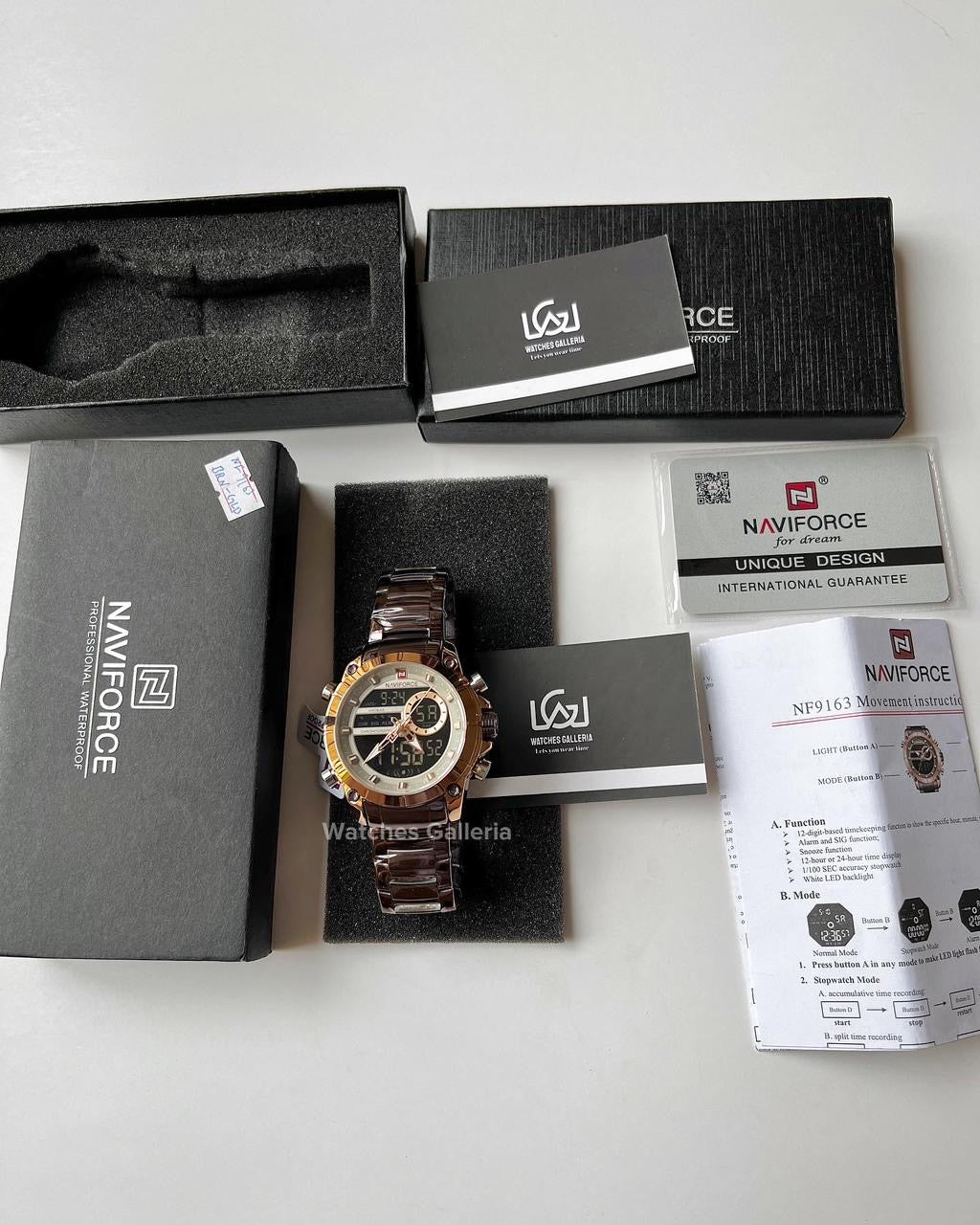 Naviforce Dual Display Quartz Watch (Brown) NF9163