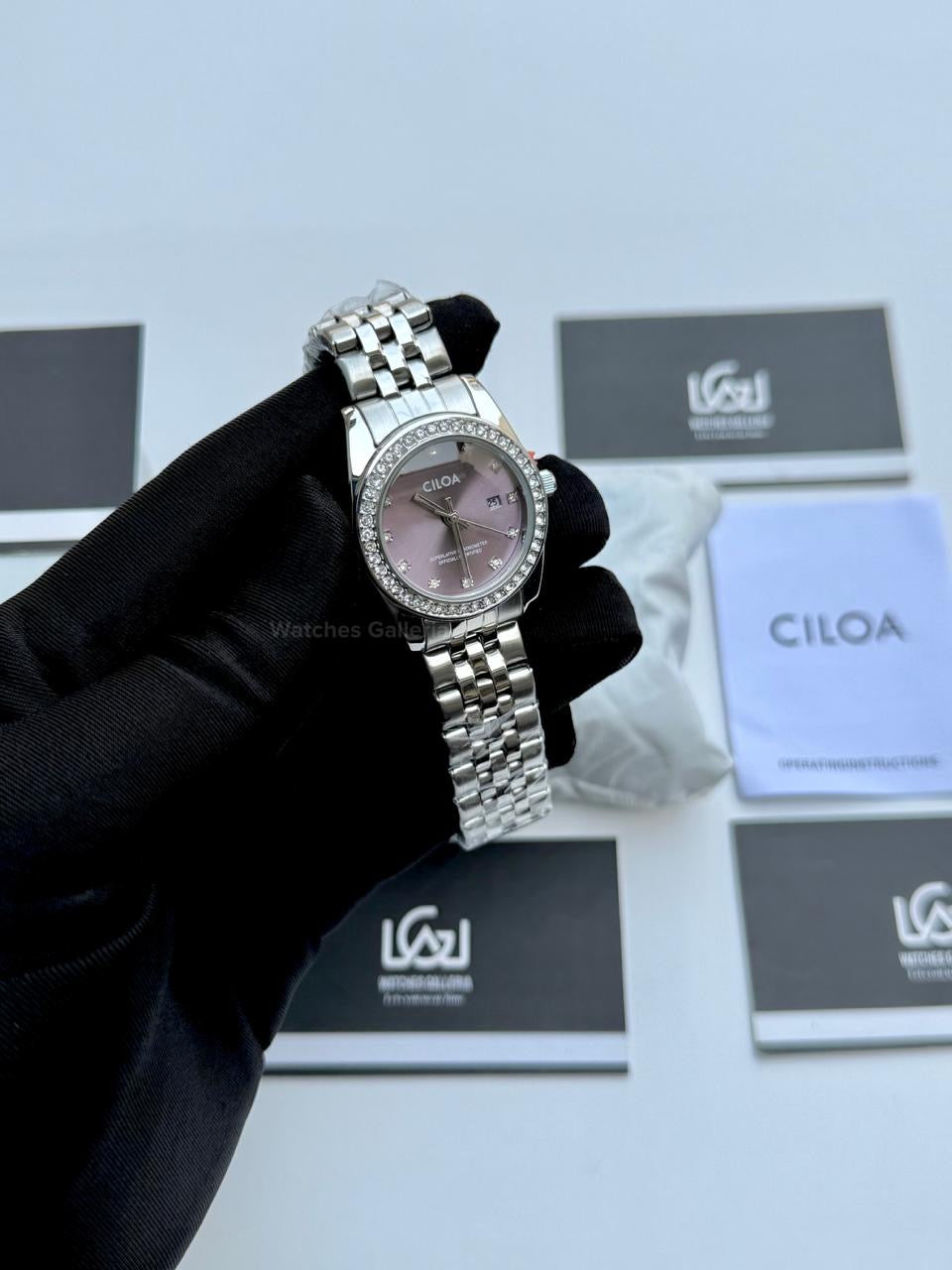 Ciloa 602 Datejust Ladies Watch Quartz (Purple) Ciloa Watch Pakistan
