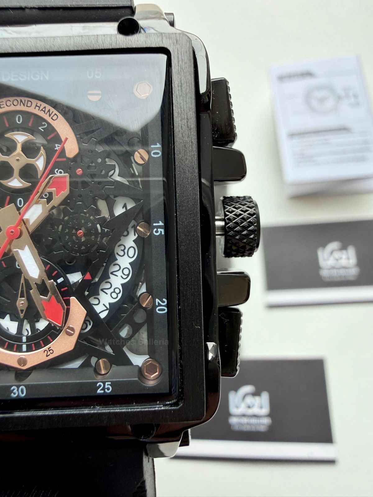 Lige Watch LG8935 Square Chronograph (Black) Lige Watch Pakistan