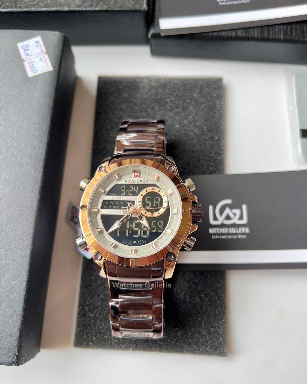 Naviforce Dual Display Quartz Watch (Brown) NF9163