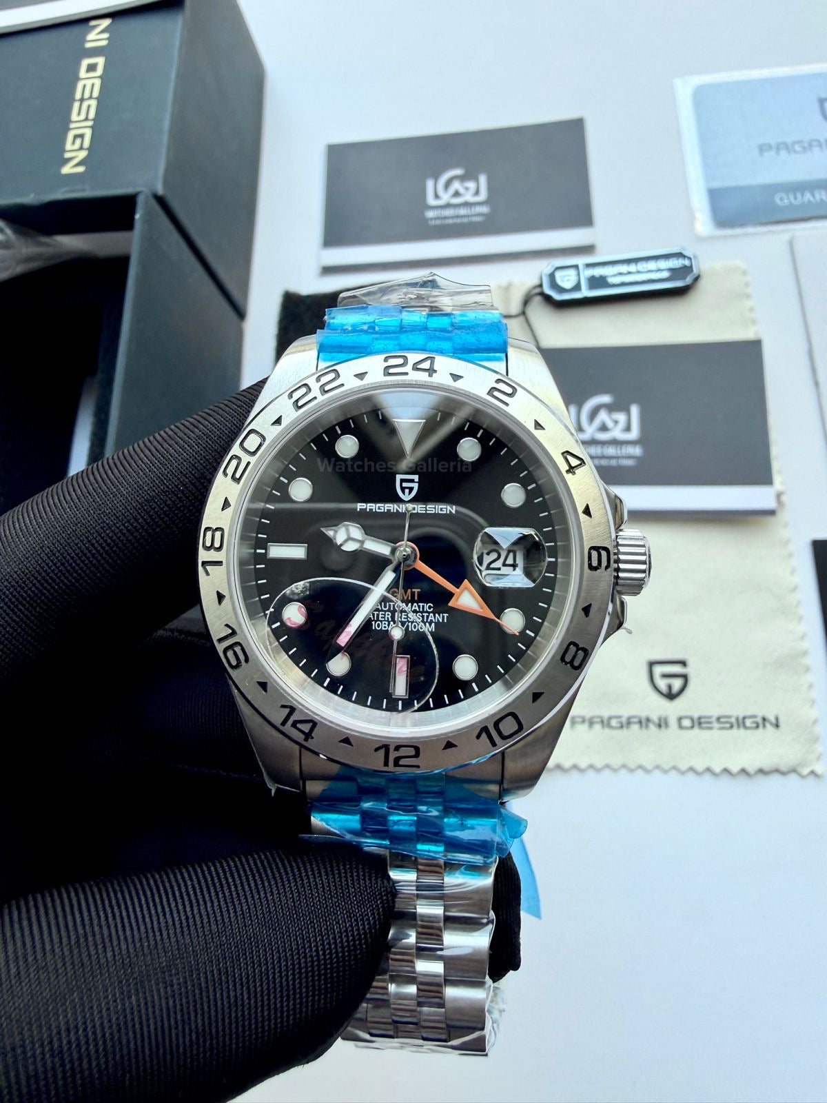 Pagani Design PD1682 Explorer II Black 42mm GMT Automatic – Sapphire Glass | Jubilee Bracelet | 100M WR